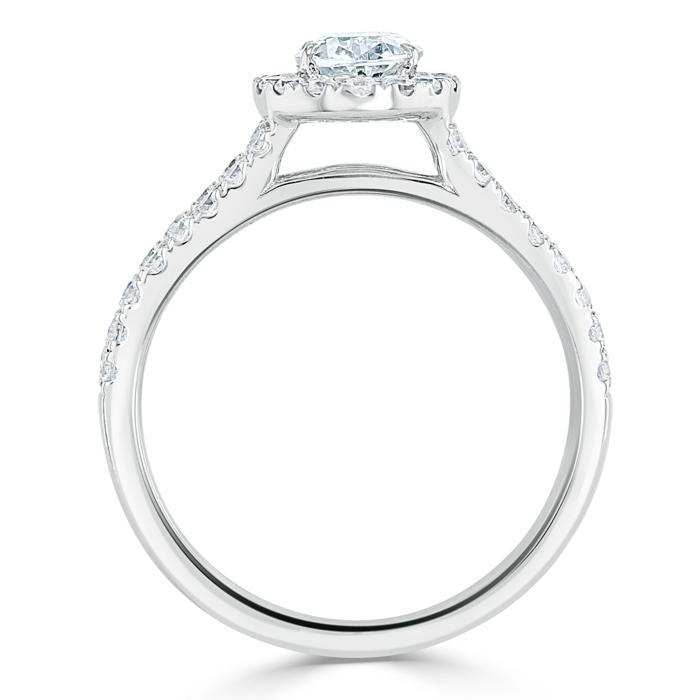 0.94 CT Oval Cut Halo Split Shank Setting Moissanite Engagement Ring