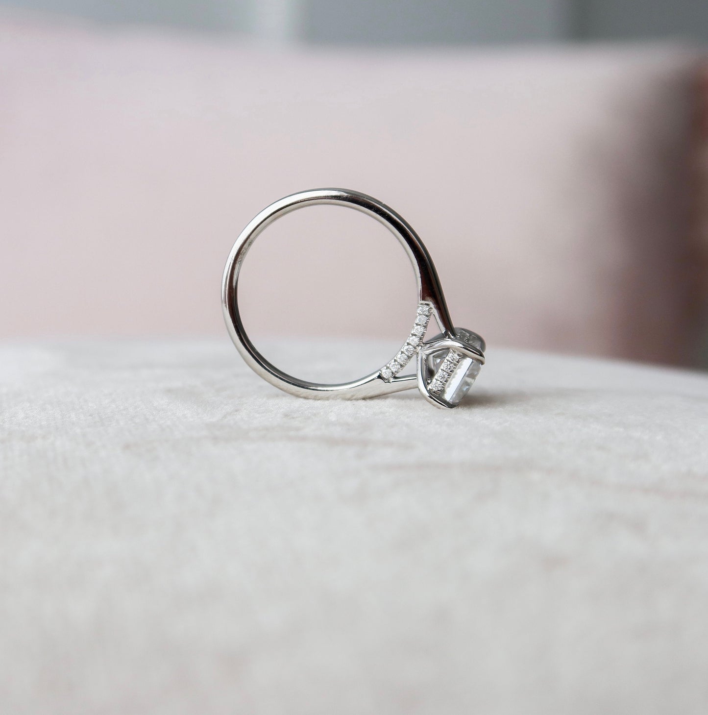 2.0 CT Radiant Cut Solitaire Style Moissanite Engagement Ring