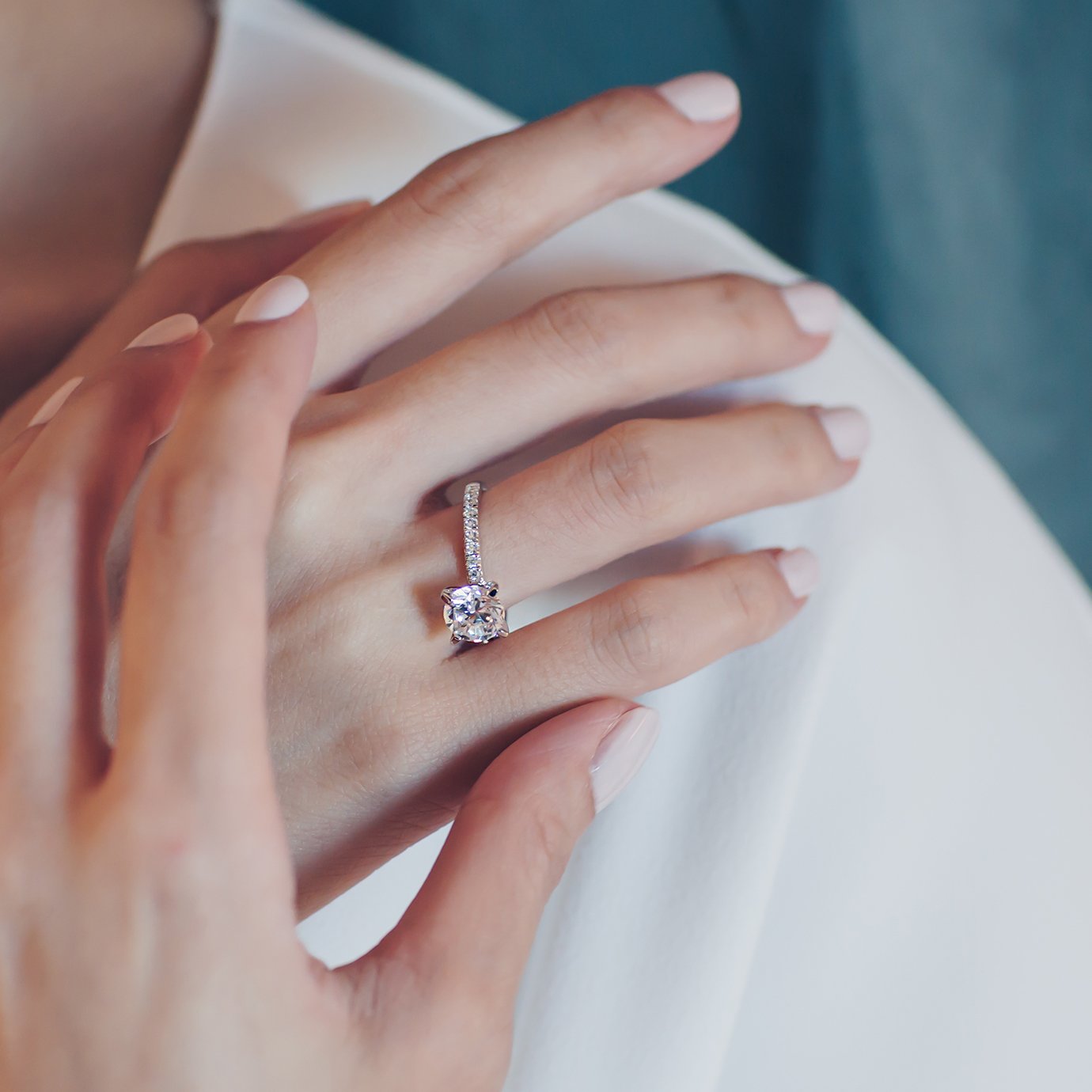 2.0 CT Round Shaped Moissanite Solitaire Engagement Ring