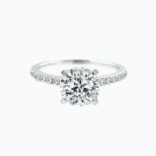 2.0 CT Round Shaped Moissanite Solitaire Engagement Ring