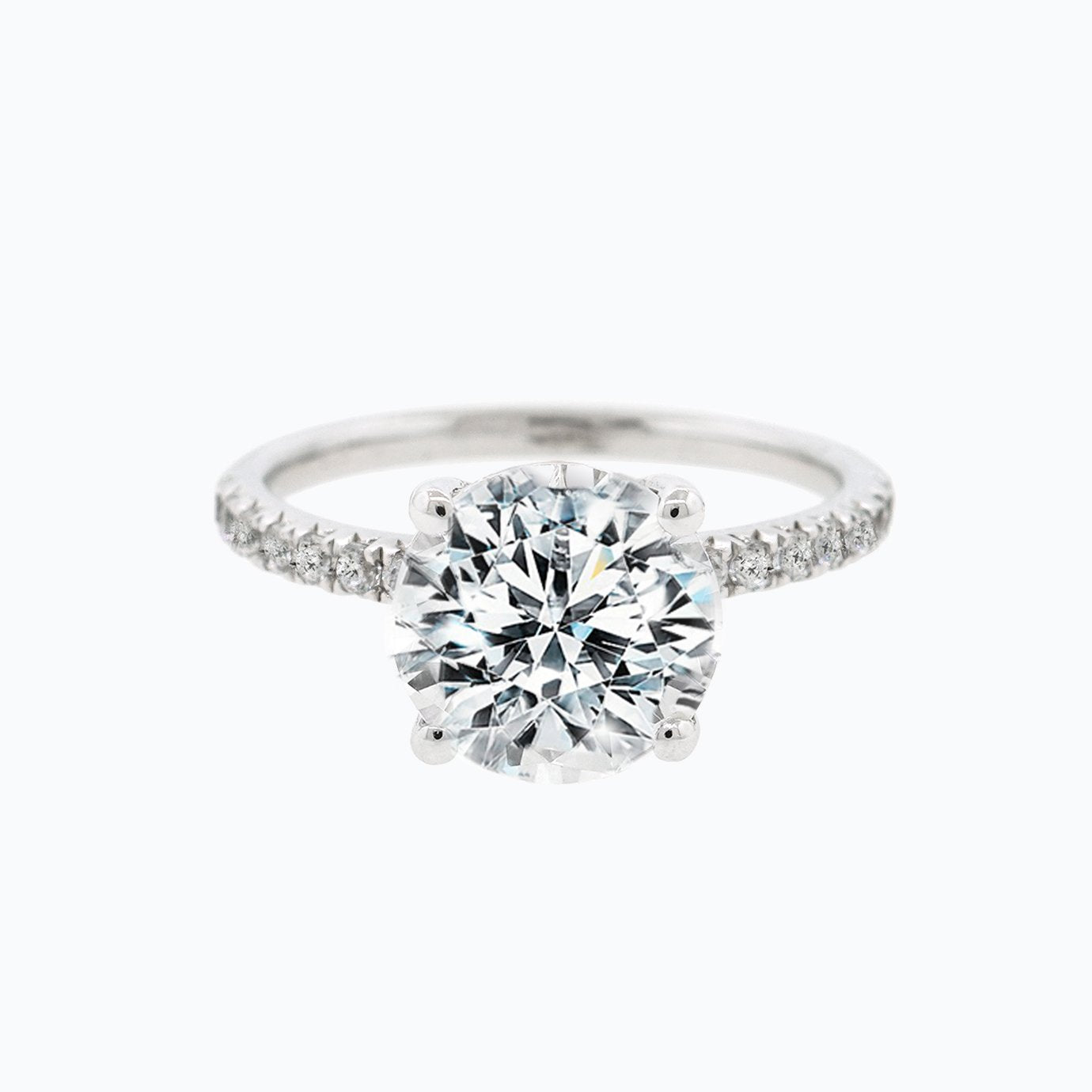 2.0 CT Round Pave Lab Grown Diamond Engagement Ring