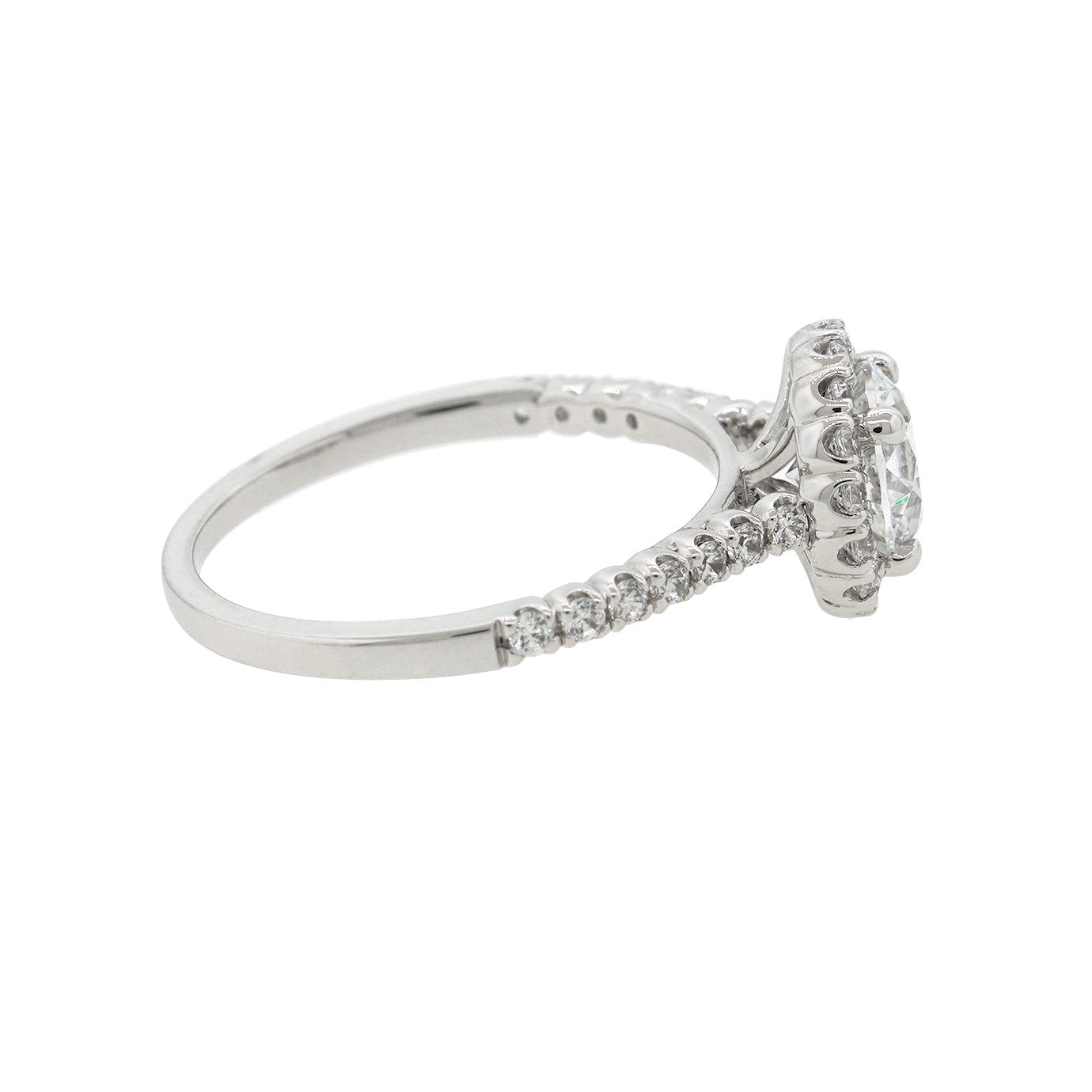 1.0 CT Round Shaped Moissanite Halo Engagement Ring