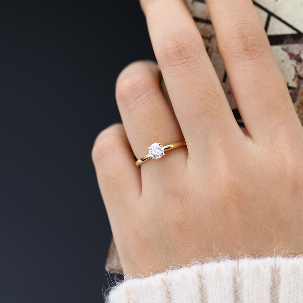 0.41 CT Round Solitaire Lab-Grown Diamond Engagement Ring
