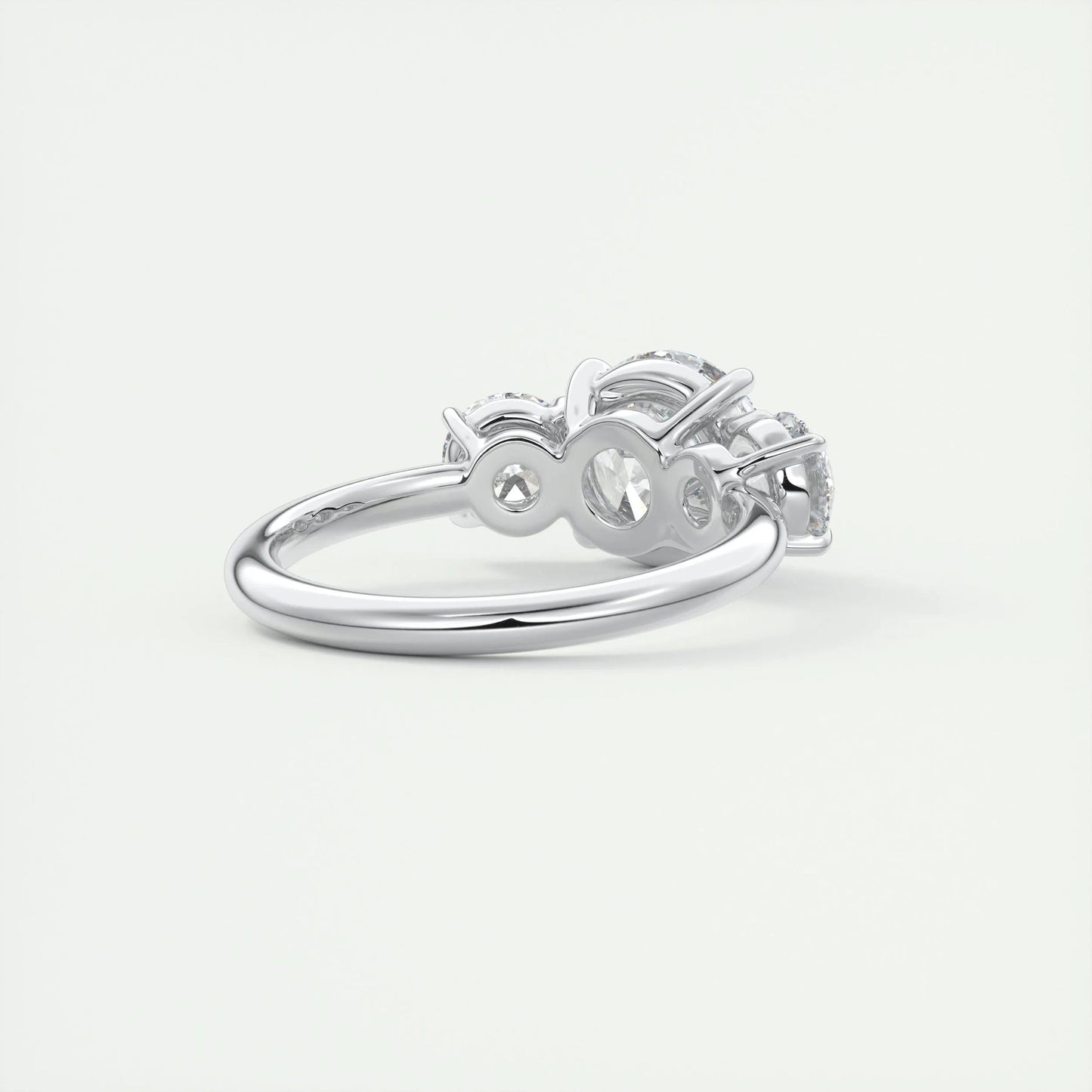 2.0 CT Round Cut Three Stone Moissanite Engagement Ring