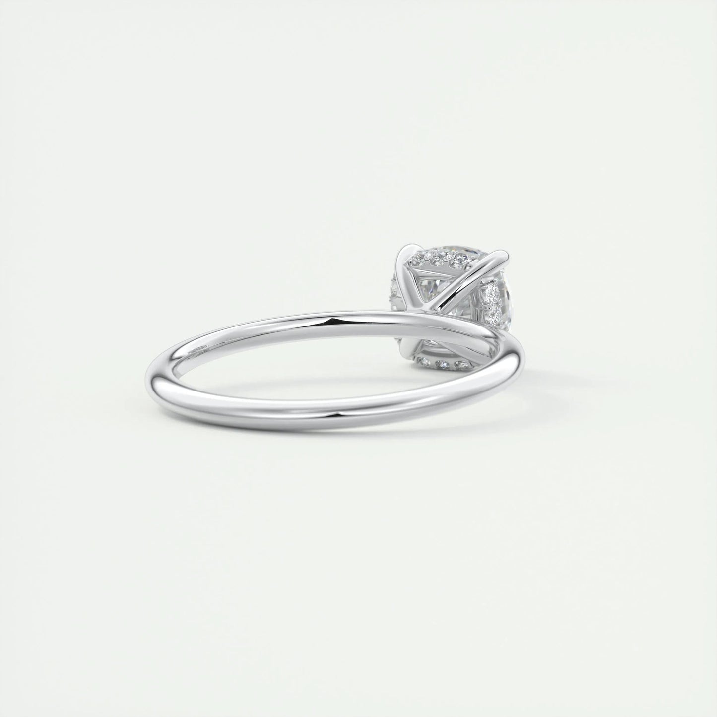 2.15 CT Cushion Solitaire Hidden Halo Moissanite Engagement Ring