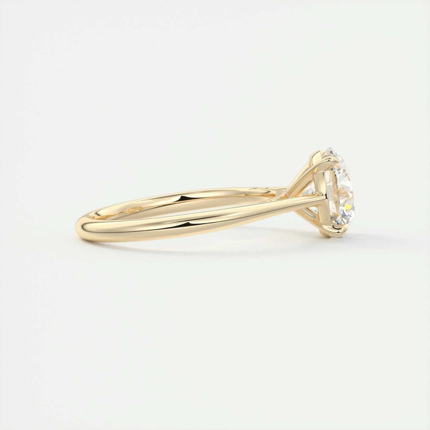 2.0 CT Round Cut Solitaire Moissanite Engagement Ring