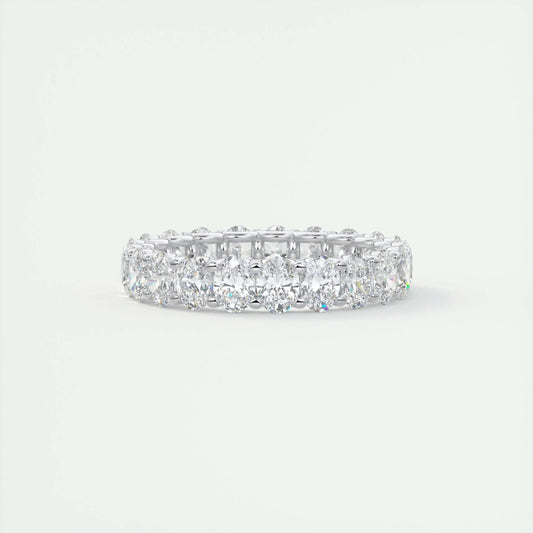 3.15 TCW Oval Cut Shared Prong Moissanite Bridal Wedding Band