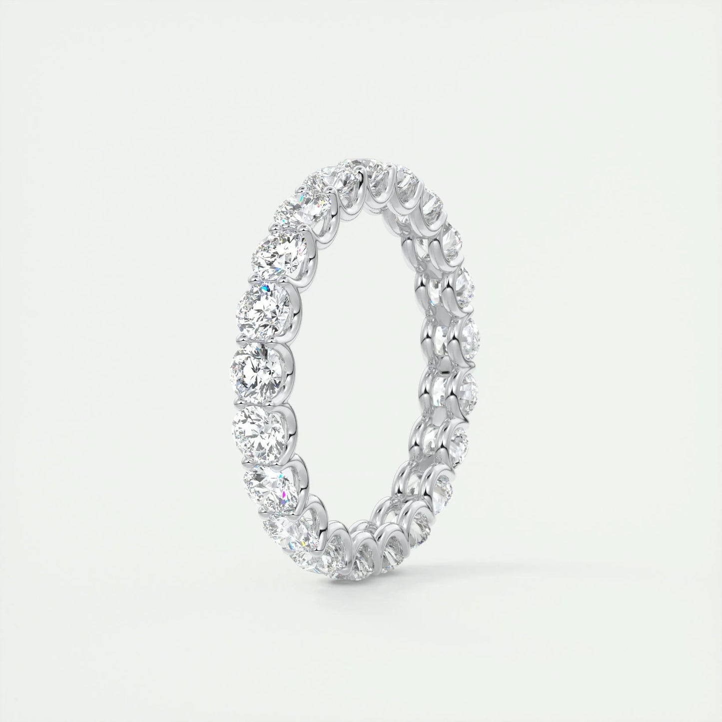 2.10 TCW Round Cut Full Eternity Moissanite Bridal Wedding Band