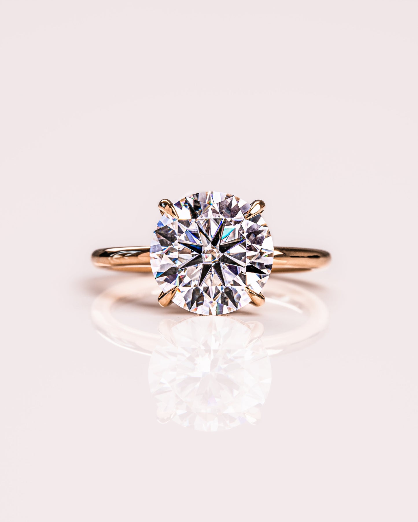 3.08 CT Round Cut Solitaire Hidden Halo Setting Moissanite Engagement Ring