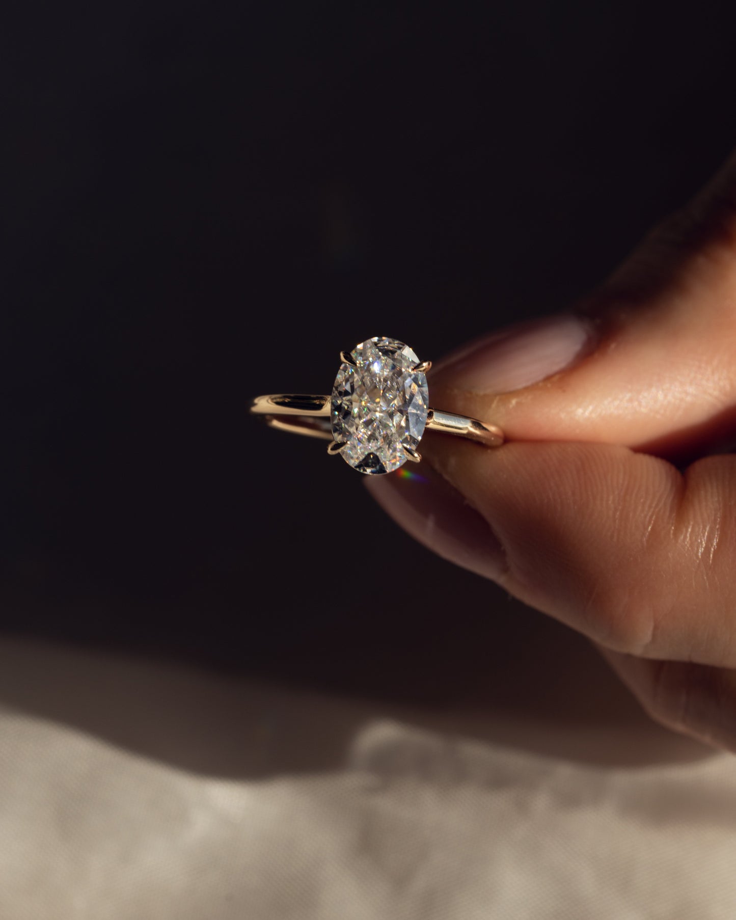 2.72 CT Oval Cut Solitaire Moissanite Engagement Ring