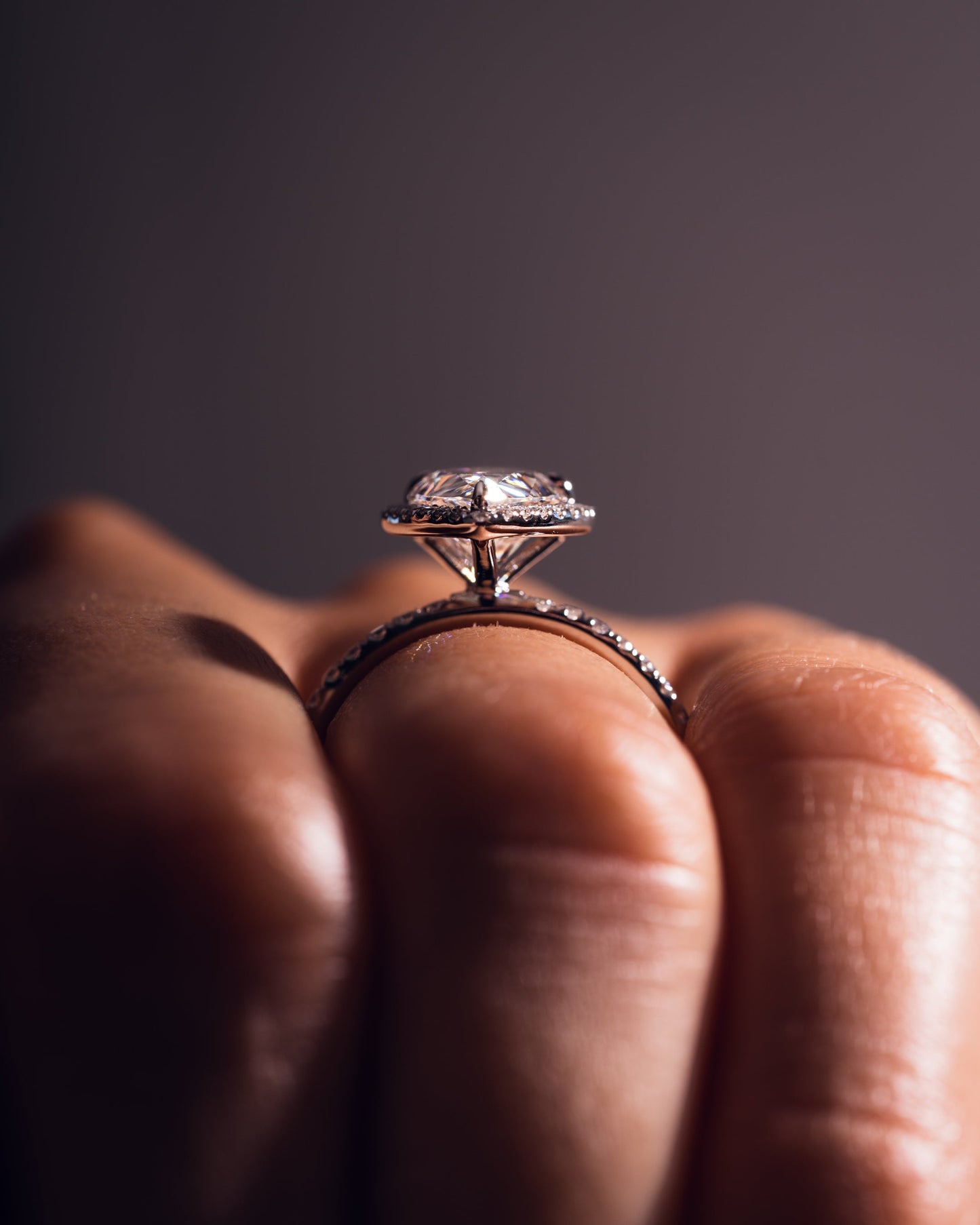 1.93 CT Pear Halo Pave Moissanite Engagement Ring