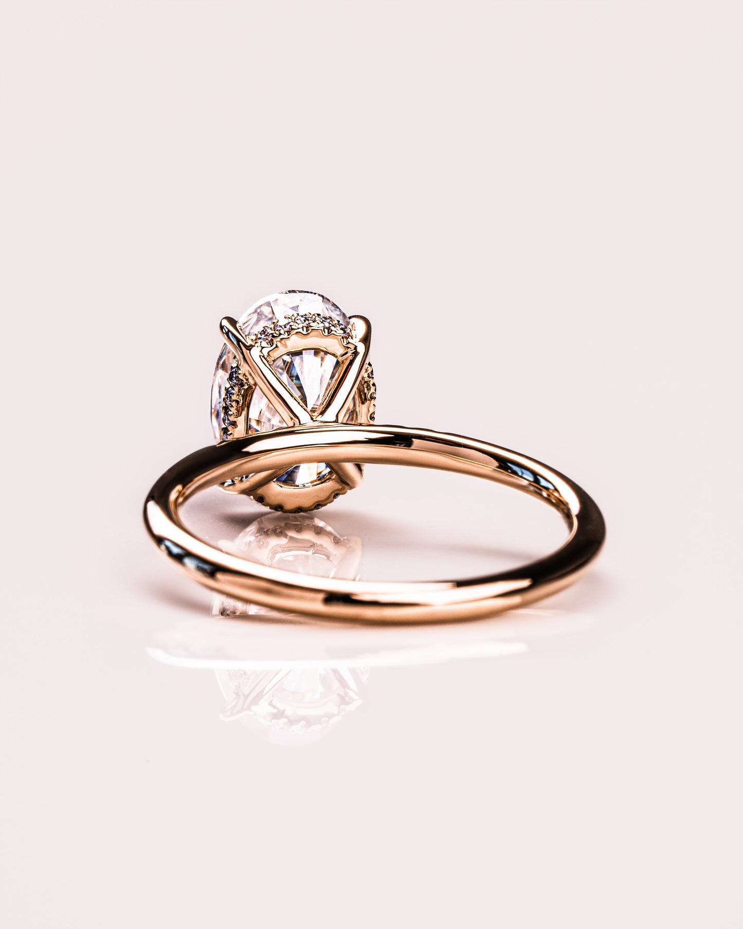 2.72 CT Oval Cut Solitaire Hidden Halo Setting Moissanite Engagement Ring