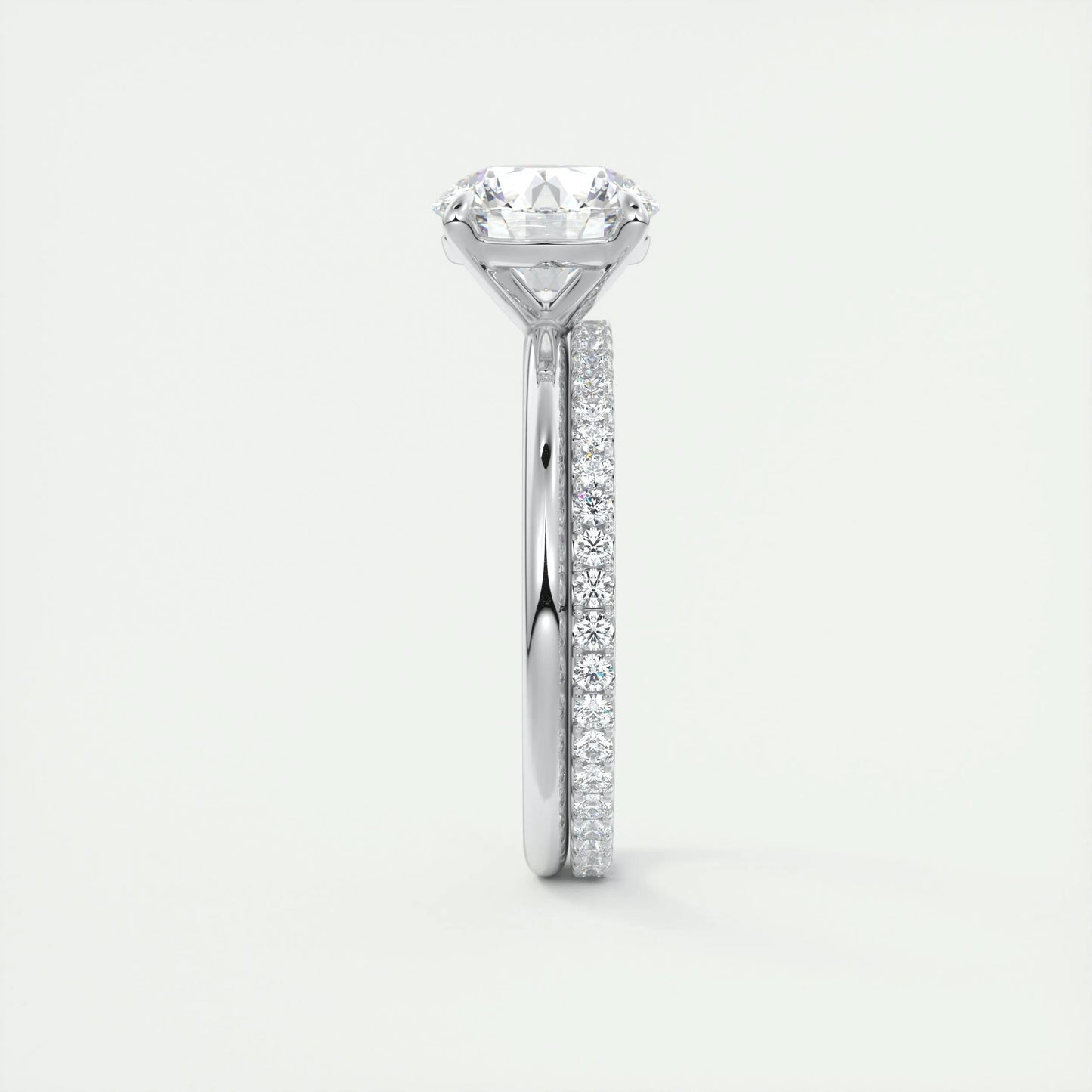 2.0 CT Round Cut Solitaire Moissanite Engagement Ring