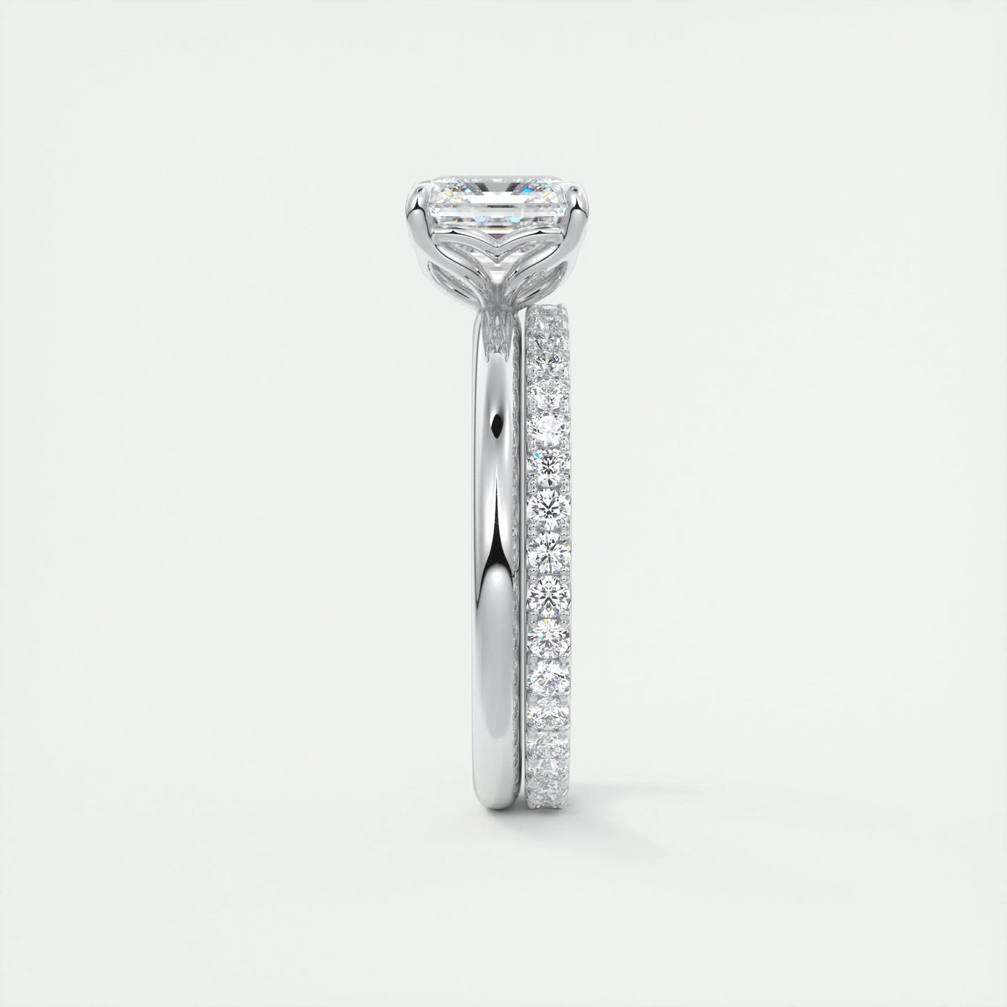 2.03 CT Asscher Cut Solitaire Moissanite Engagement Ring