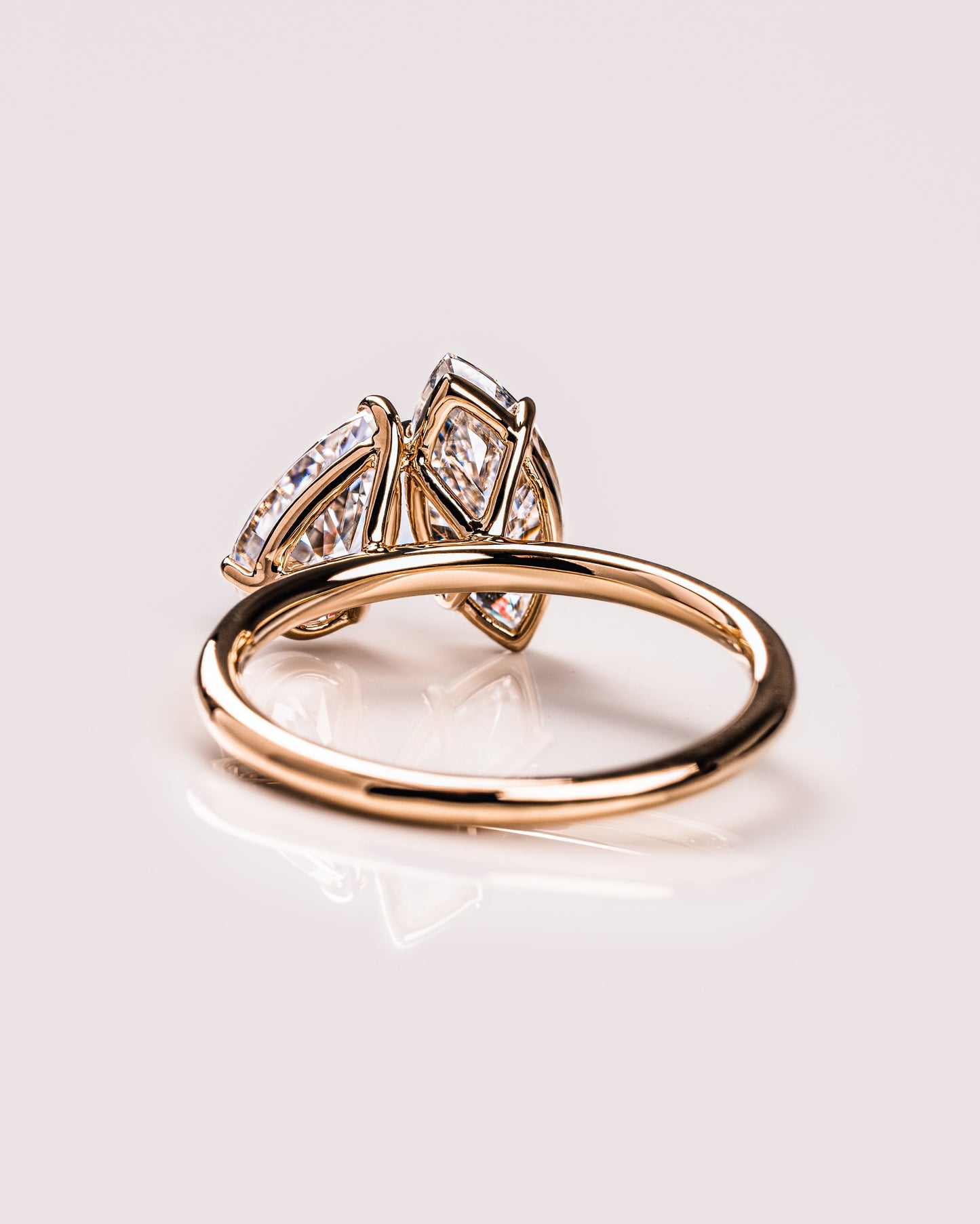 2.50 CT Marquise & Pear Cut Two Stone Moissanite Engagement Ring