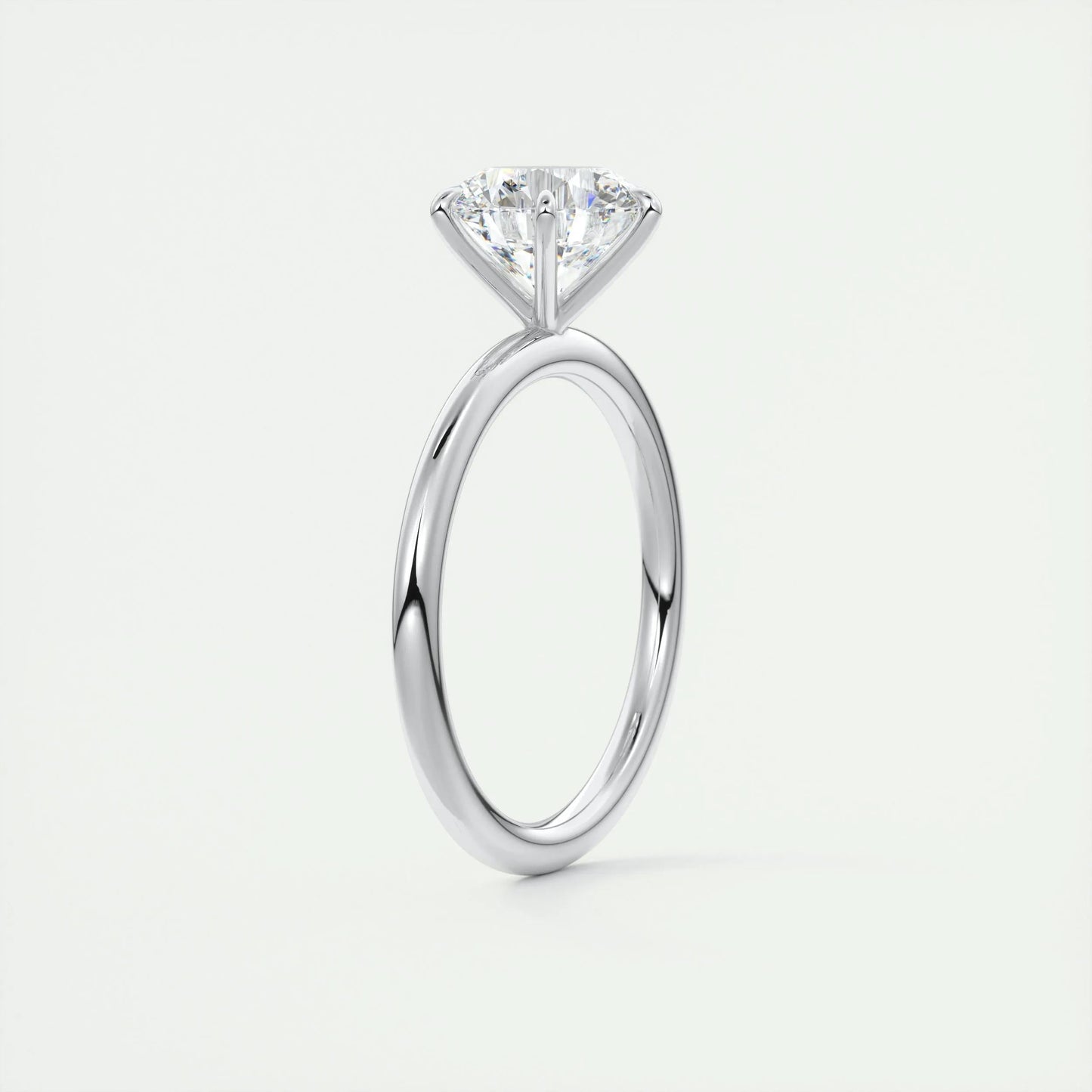 2.0 CT Round Cut Solitaire Moissanite Engagement Ring