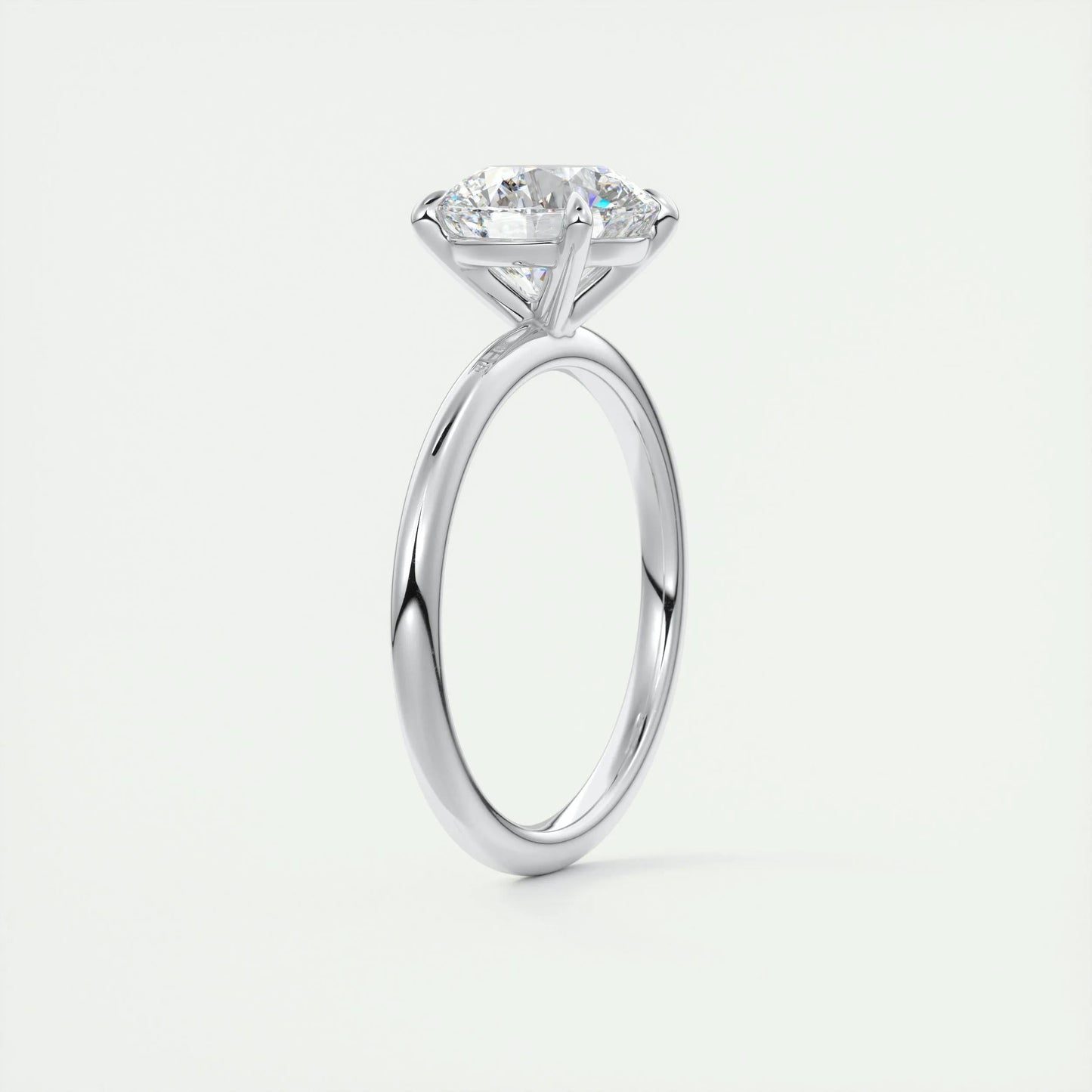 2.0 CT Round Cut Solitaire Moissanite Engagement Ring