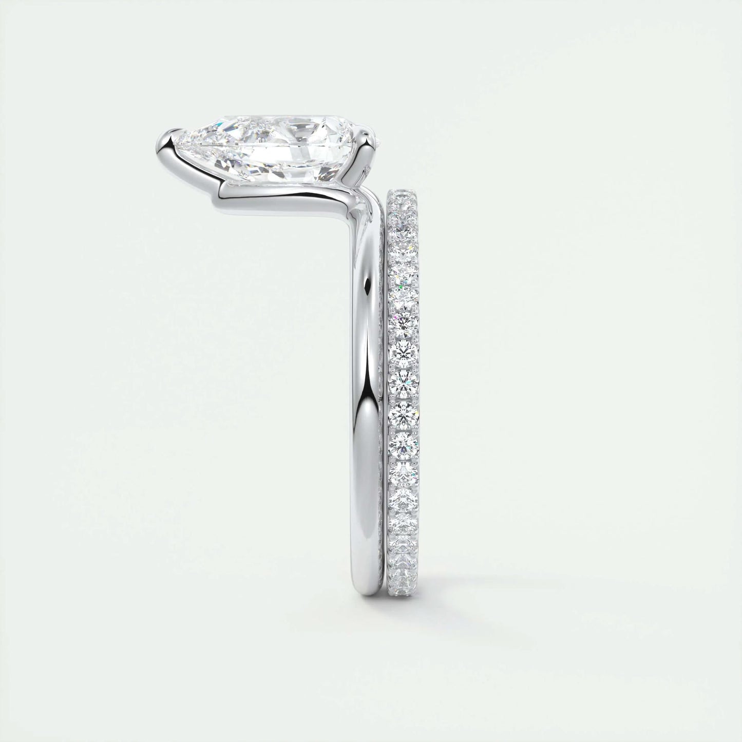 1.93 CT Pear Cut Solitaire Moissanite Engagement Ring