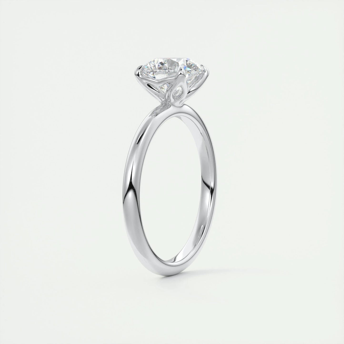 1.35 CT Round Cut Solitaire Moissanite Engagement Ring