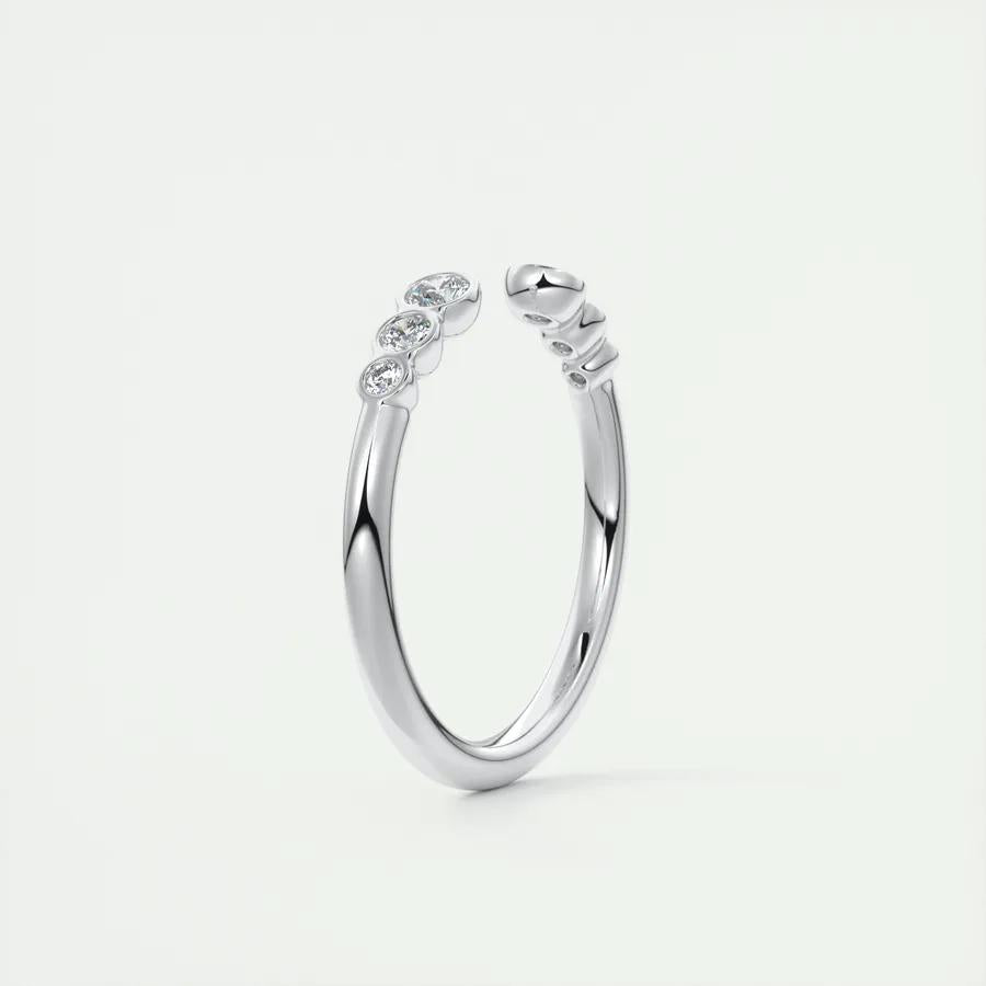 0.22 Round Bezel Open Moissanite Bridal Wedding Band