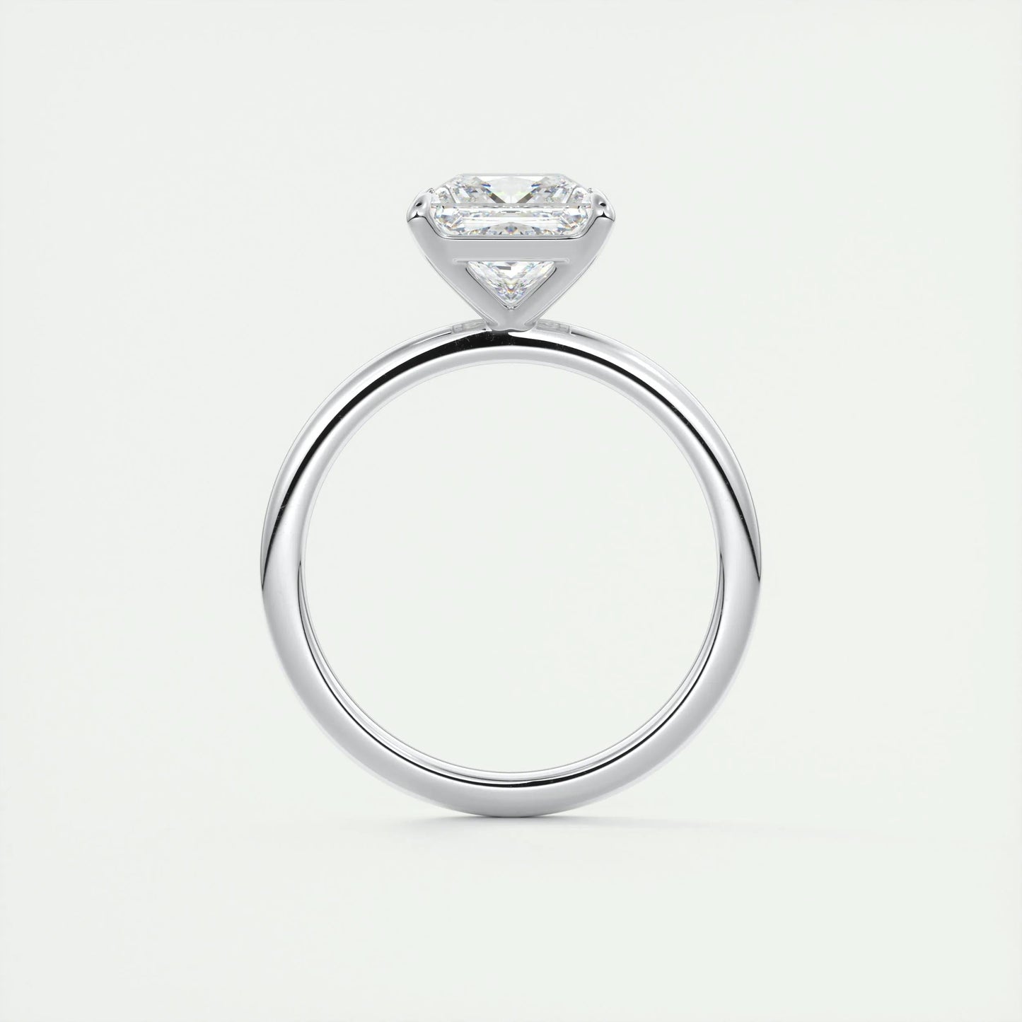 2.08 CT Princess Cut Solitaire Moissanite Engagement Ring