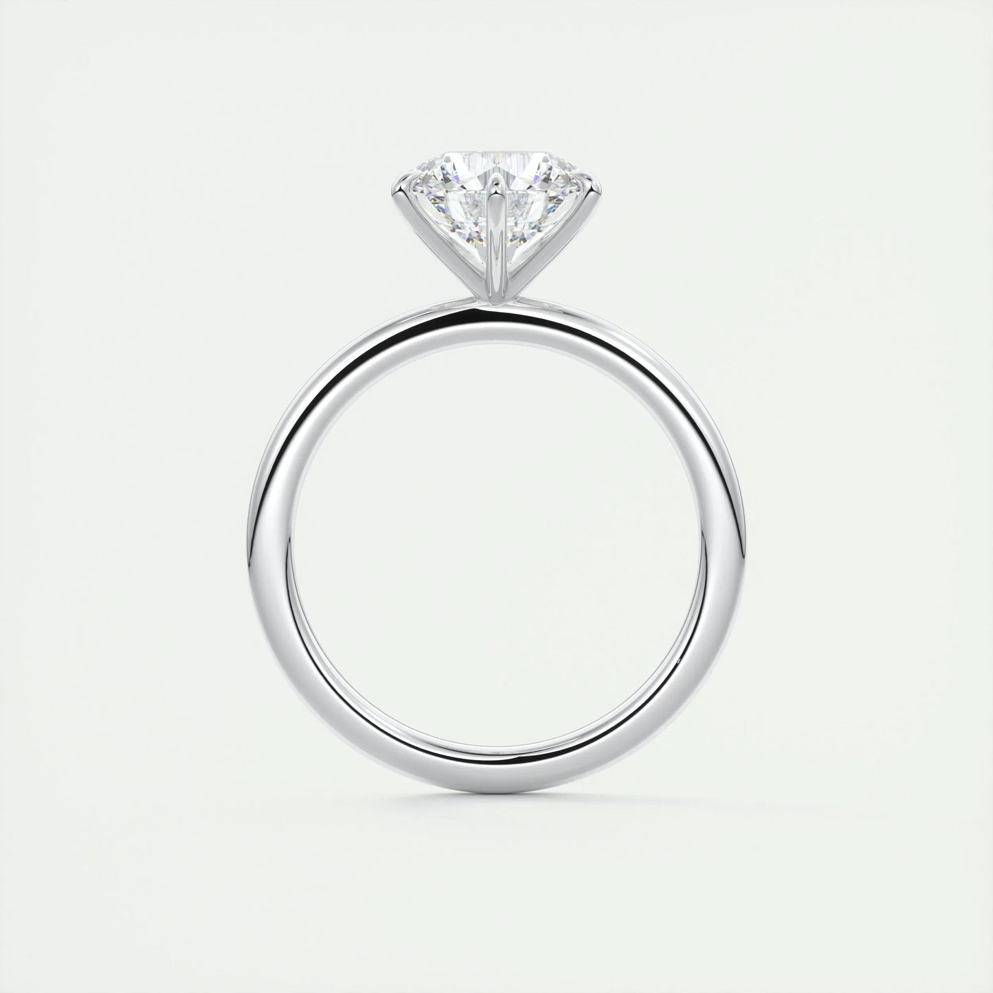 2.0 CT Round Cut Solitaire Moissanite Engagement Ring