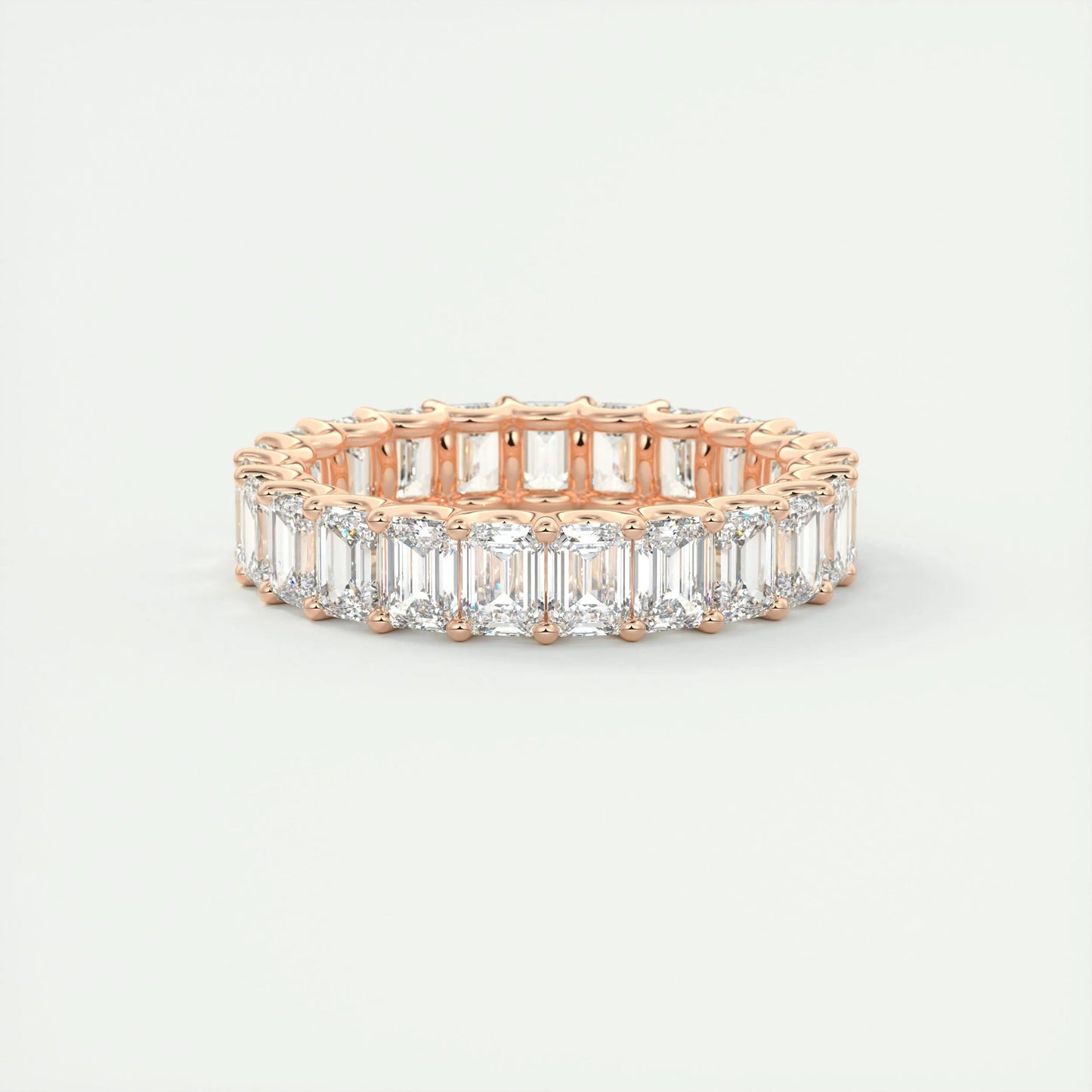 4.60 Emerald Cut Full Eternity Moissanite Bridal Wedding Band