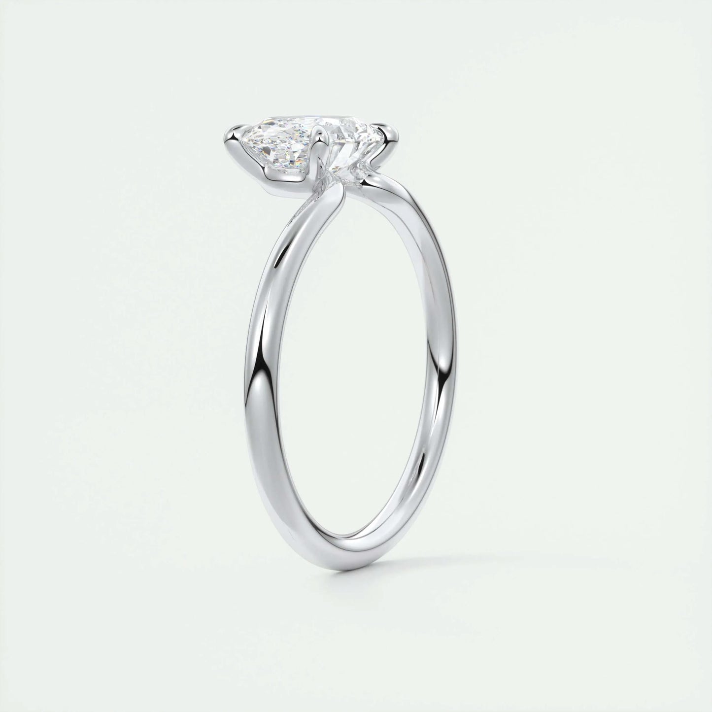 1.91 CT Oval Cut Solitaire Moissanite Engagement Ring