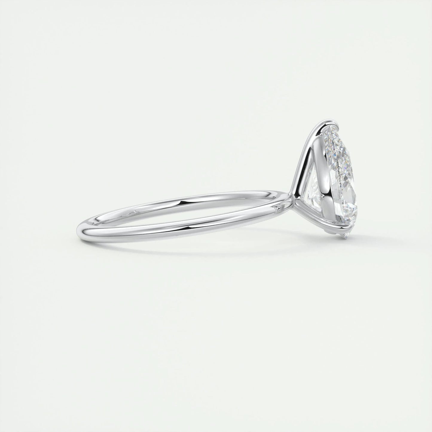 1.93 CT Pear Cut Solitaire Moissanite Engagement Ring