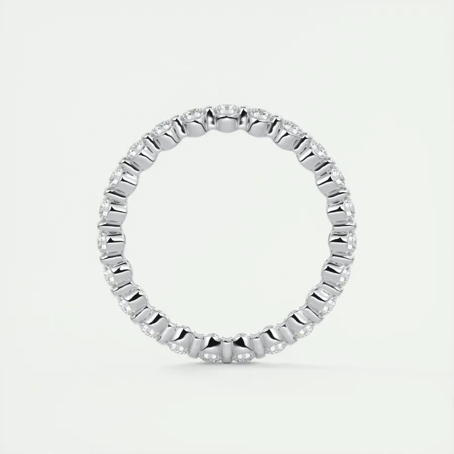 0.69 TCW Round Cut Bubble Prong Moissanite Bridal Wedding Band