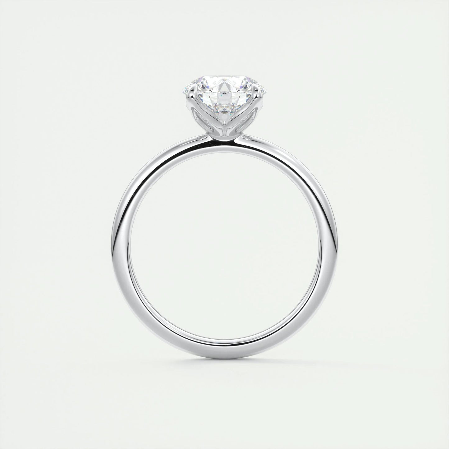 1.35 CT Round Cut Solitaire Moissanite Engagement Ring