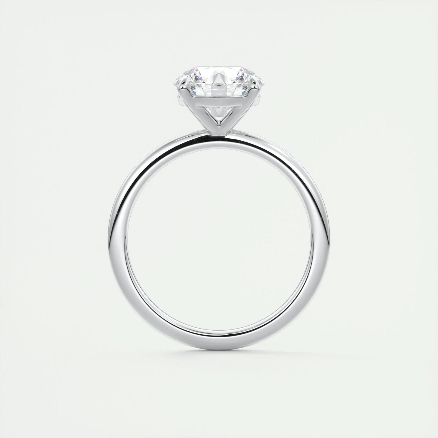 2.0 CT Round Cut Solitaire Moissanite Engagement Ring