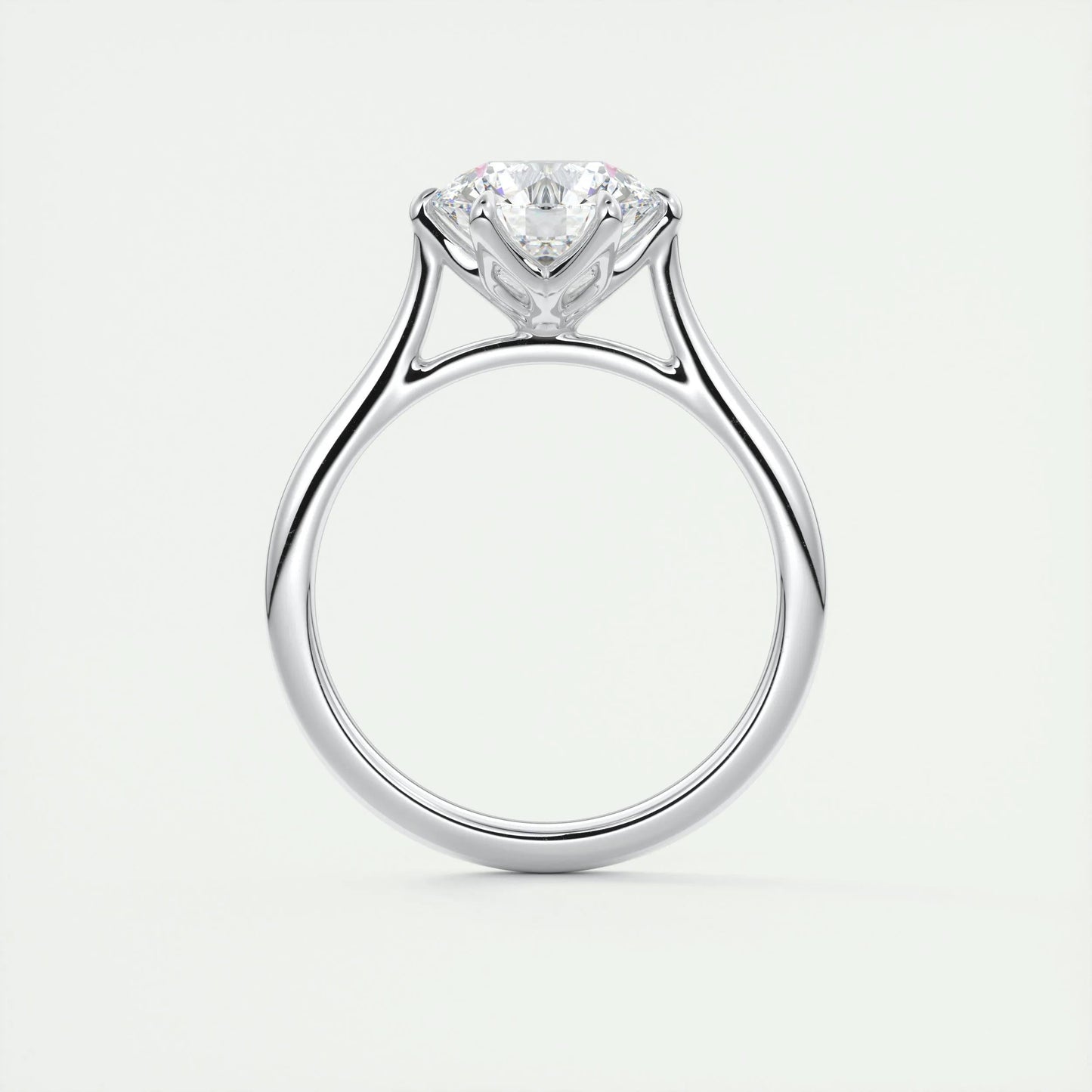 1.35 CT Round Cut Solitaire Moissanite Engagement Ring