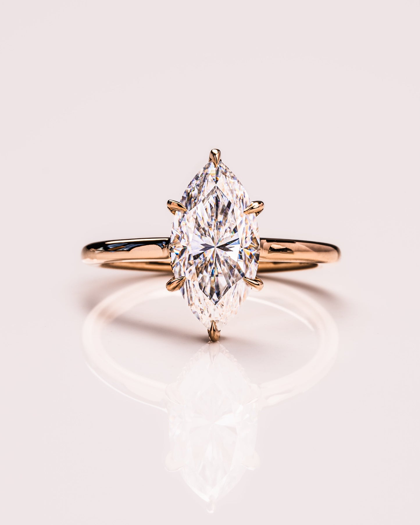 0.90 CT Marquise Cut Solitaire Moissanite Engagement Ring With Hidden Halo Setting