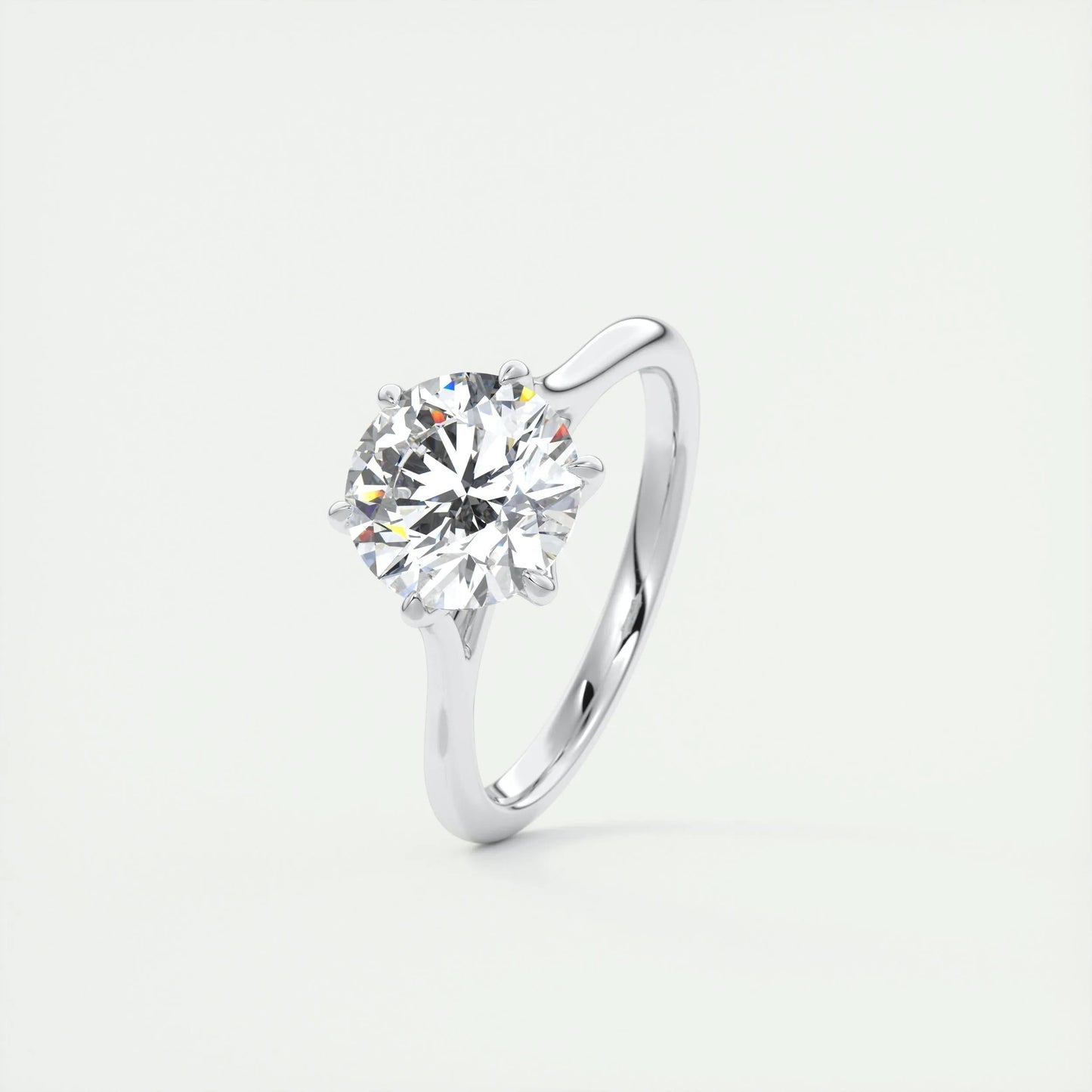 1.35 CT Round Cut Solitaire Moissanite Engagement Ring