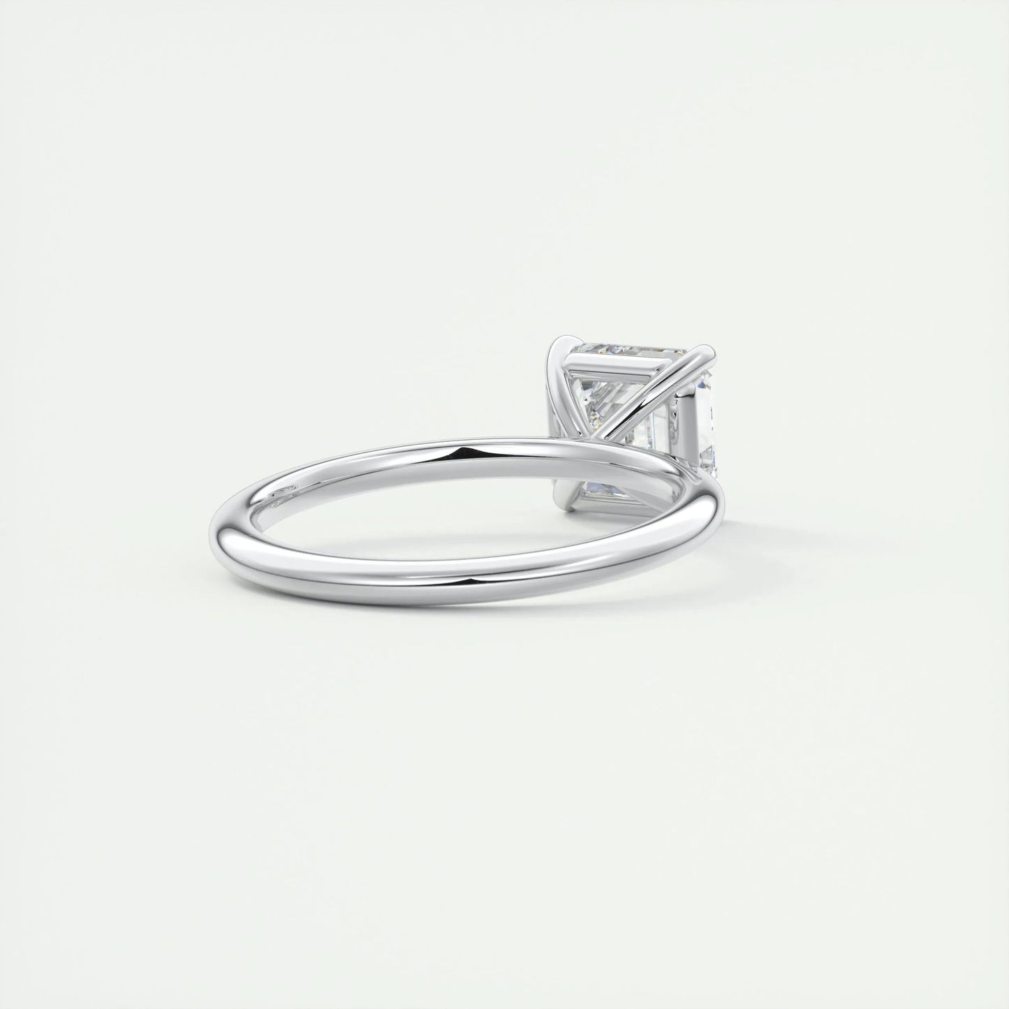 2.03 CT Asscher Cut Solitaire Moissanite Engagement Ring