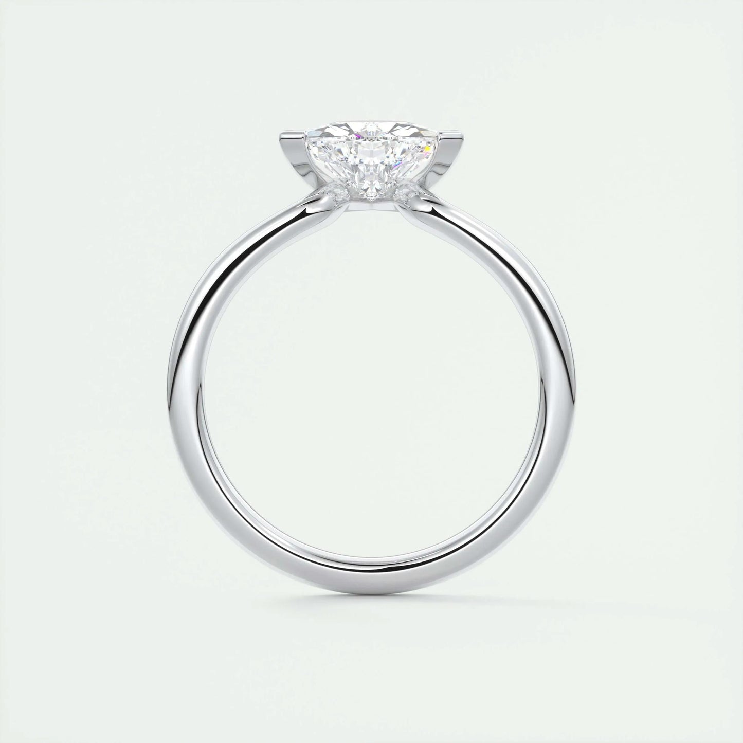 1.44 CT Trillion Cut Solitaire Moissanite Engagement Ring