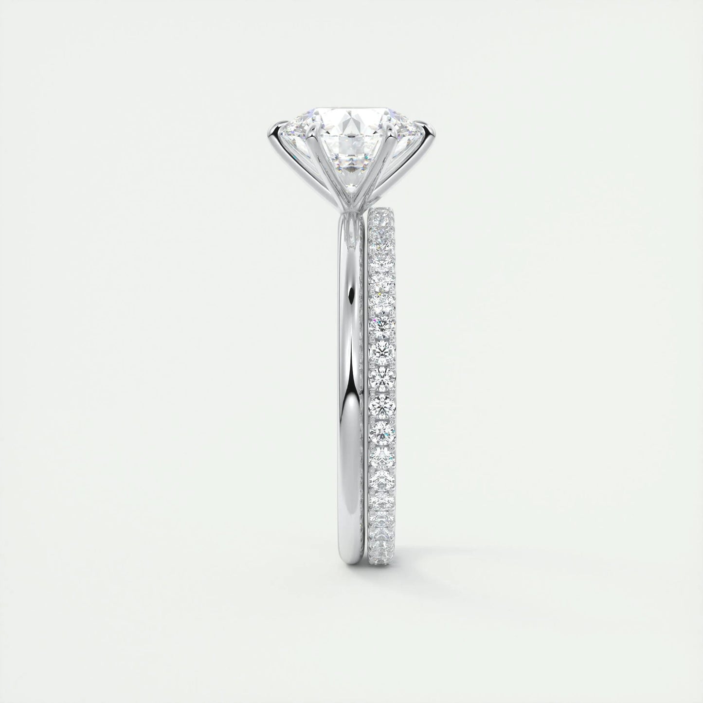2.0 CT Round Cut Solitaire Moissanite Engagement Ring