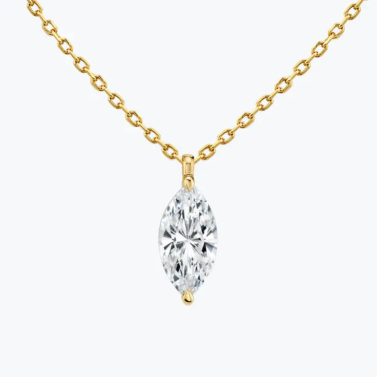 0.25-1.0ct Marquise Cut Solitaire Moissanite Diamond Necklace