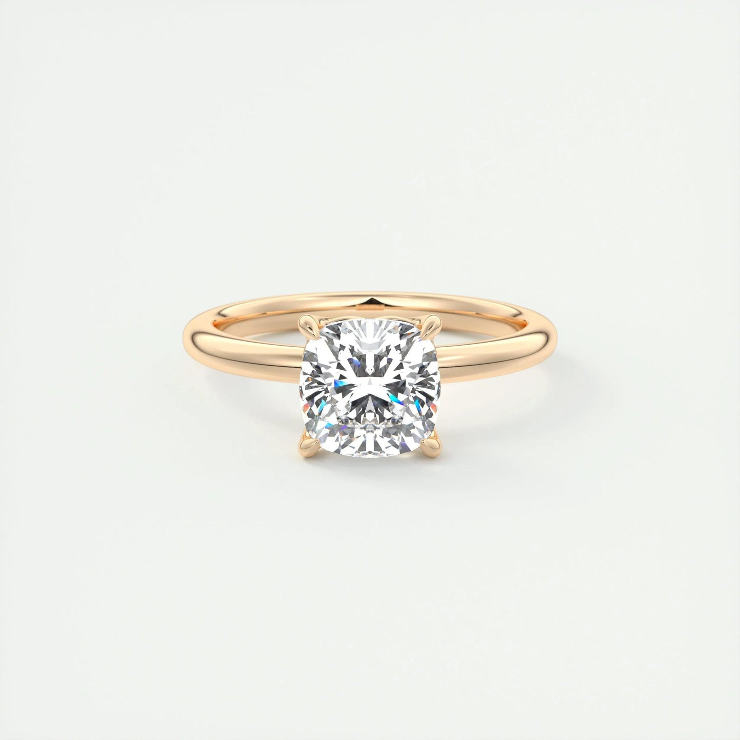 1.49 CT Cushion Cut Solitaire Moissanite Engagement Ring