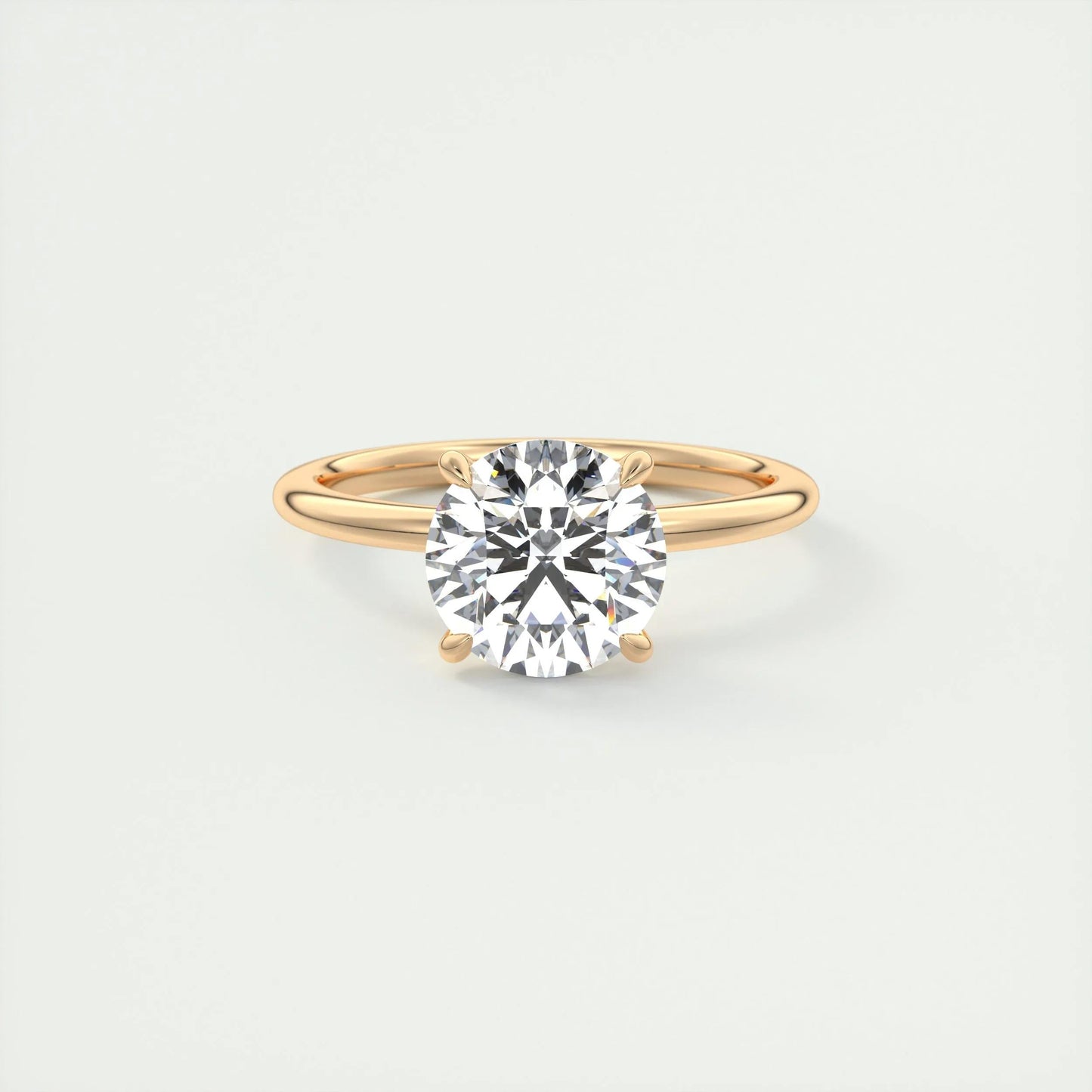 2.0 CT Round Cut Solitaire Moissanite Engagement Ring