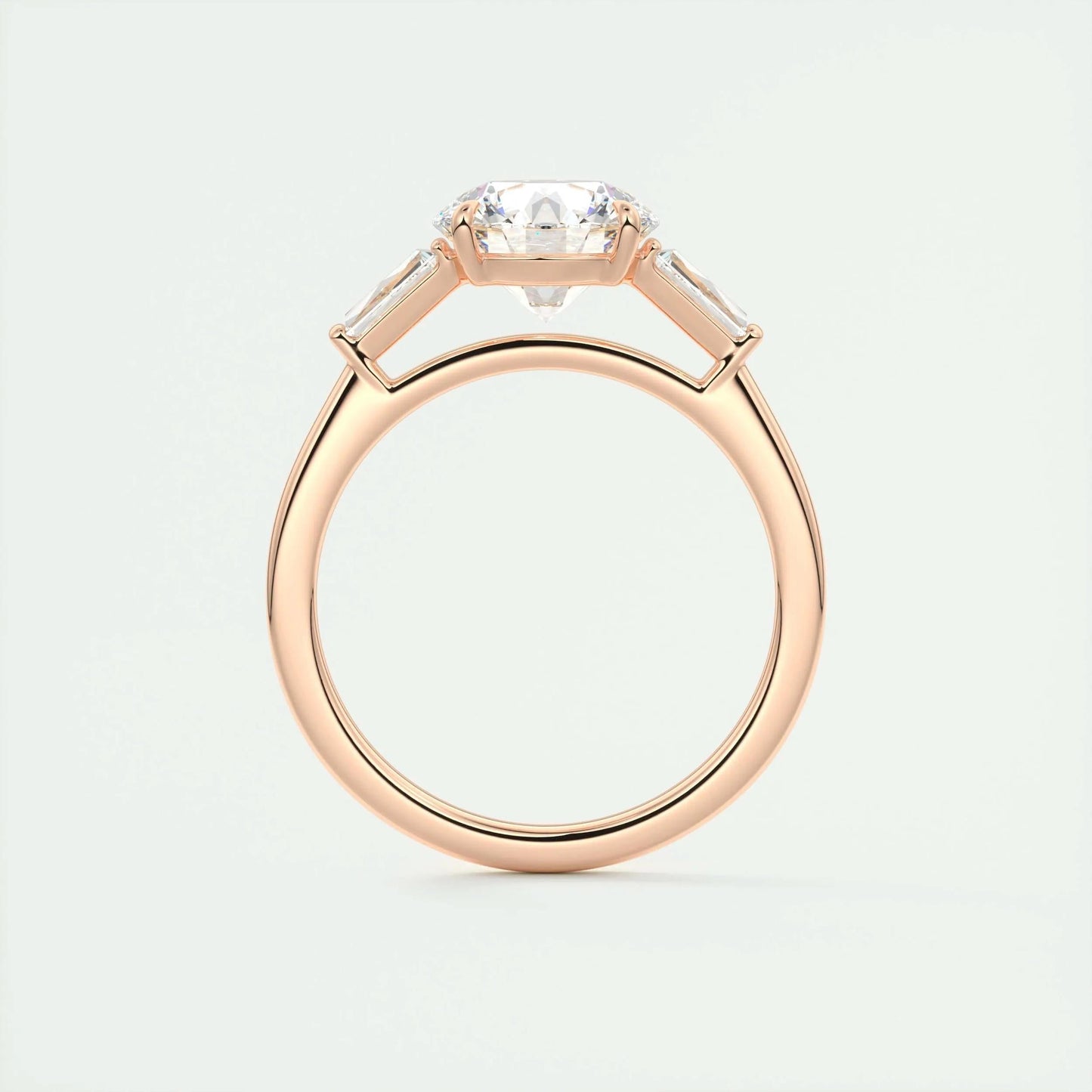 2.0 CT Round Cut Three Stone Moissanite Engagement Ring