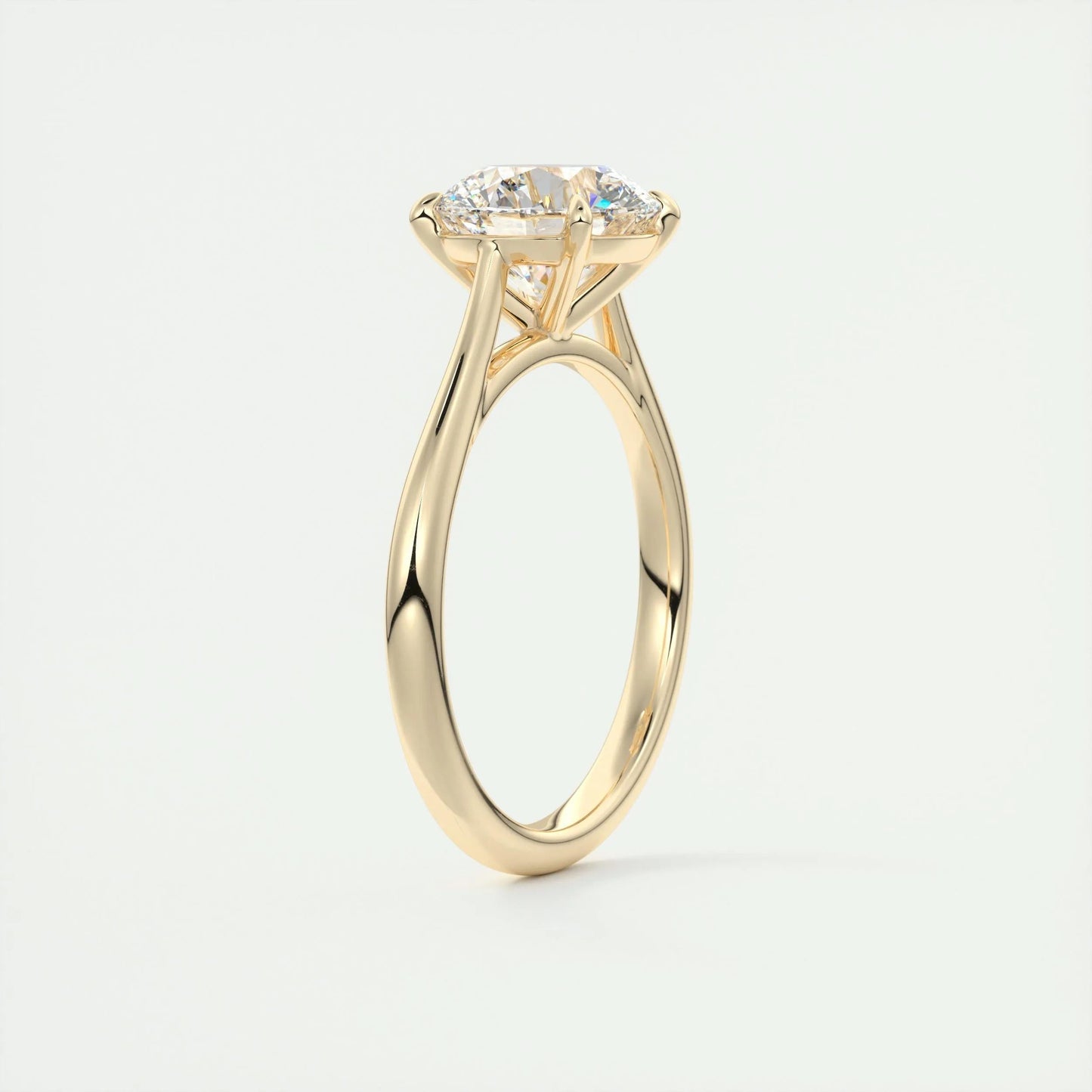 2.0 CT Round Cut Solitaire Moissanite Engagement Ring