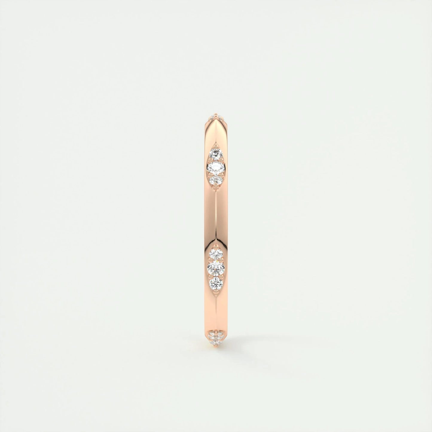0.09 Round Cut Flush Moissanite Bridal Wedding Band