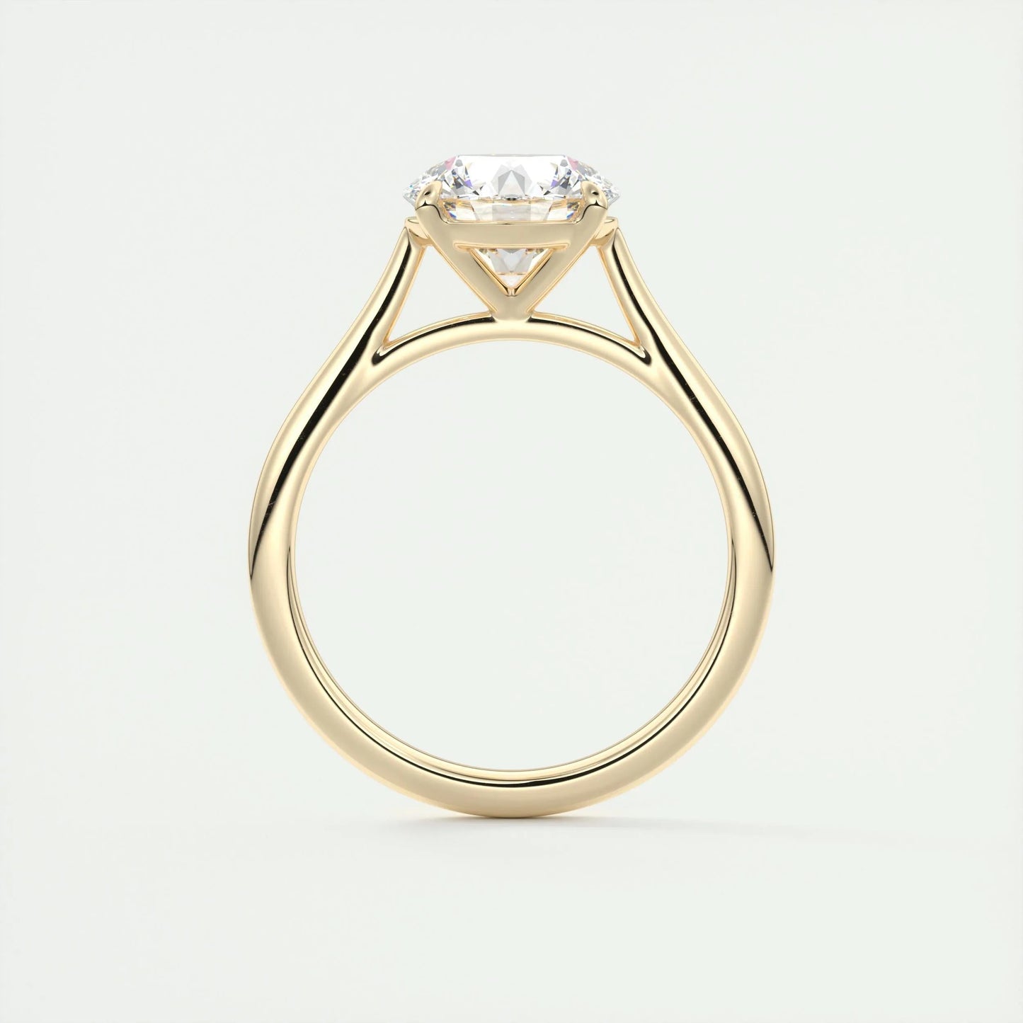 2.0 CT Round Cut Solitaire Moissanite Engagement Ring