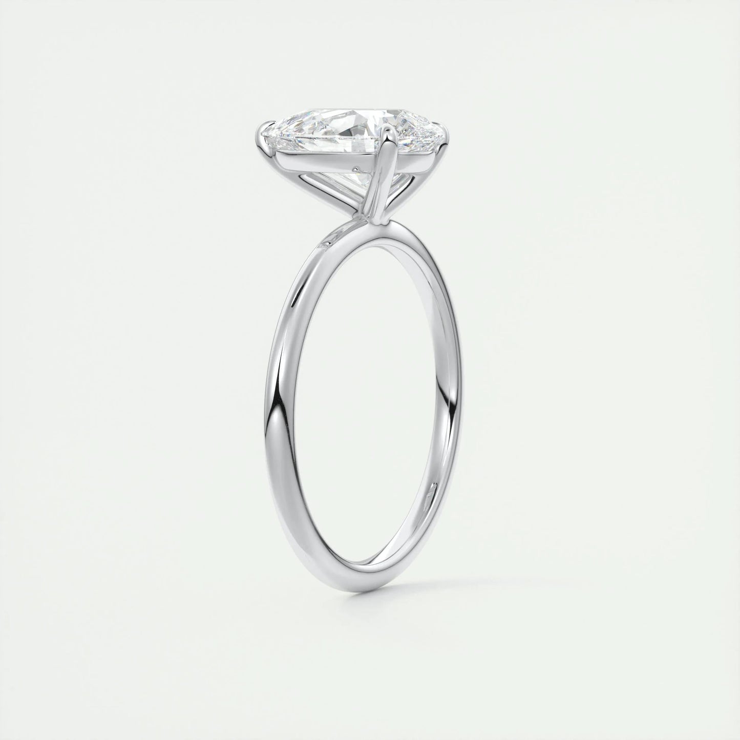 1.93 CT Pear Cut Solitaire Moissanite Engagement Ring