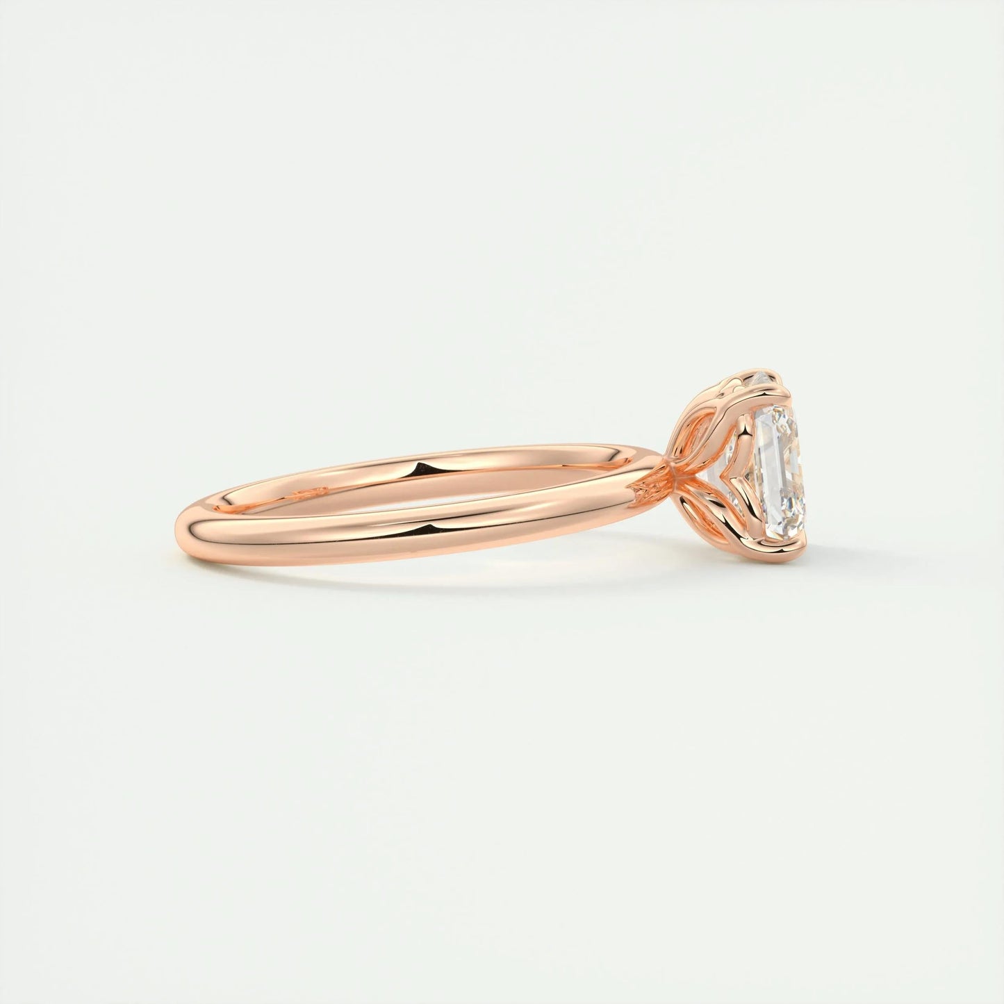 2.03 CT Asscher Cut Solitaire Moissanite Engagement Ring