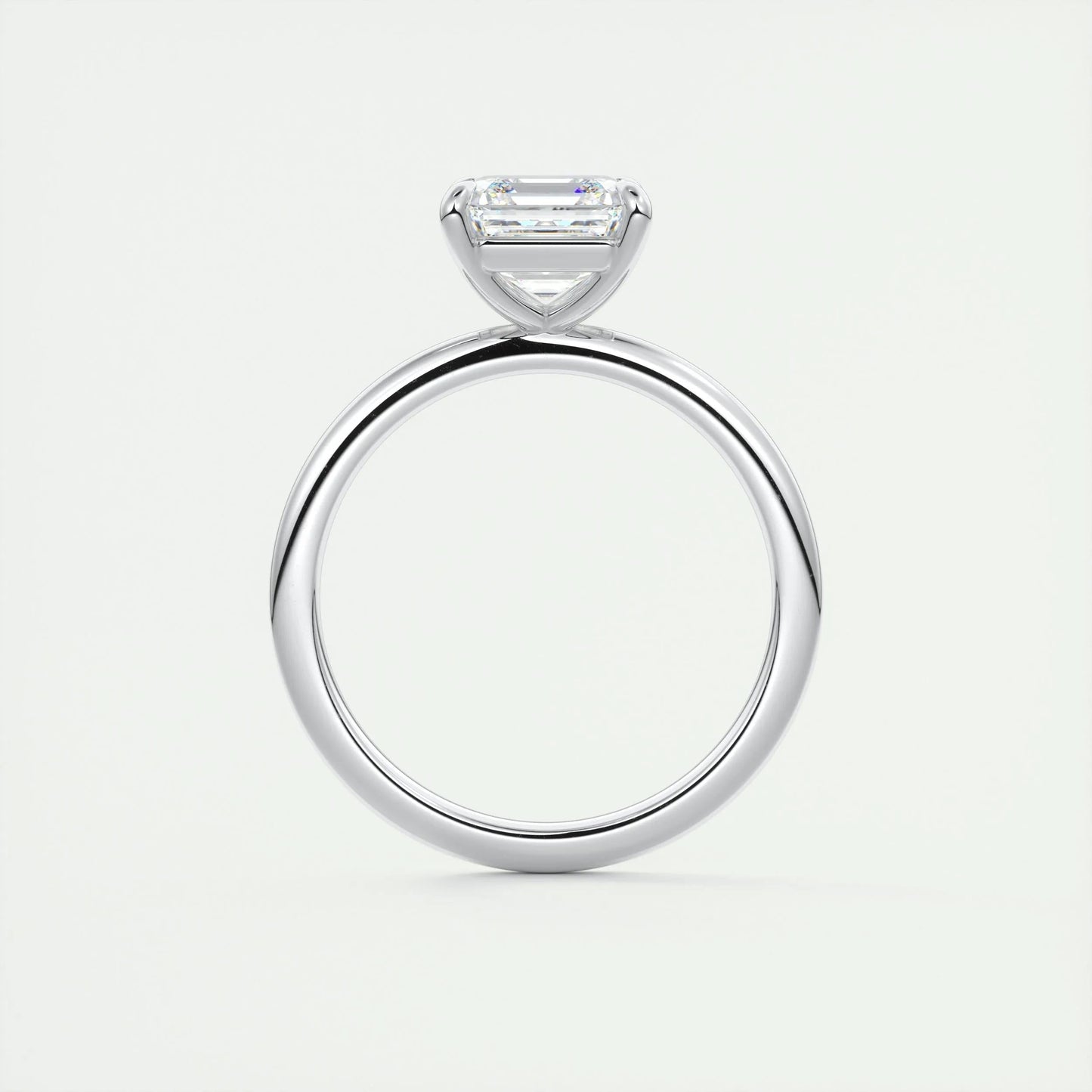 2.03 CT Asscher Cut Solitaire Moissanite Engagement Ring
