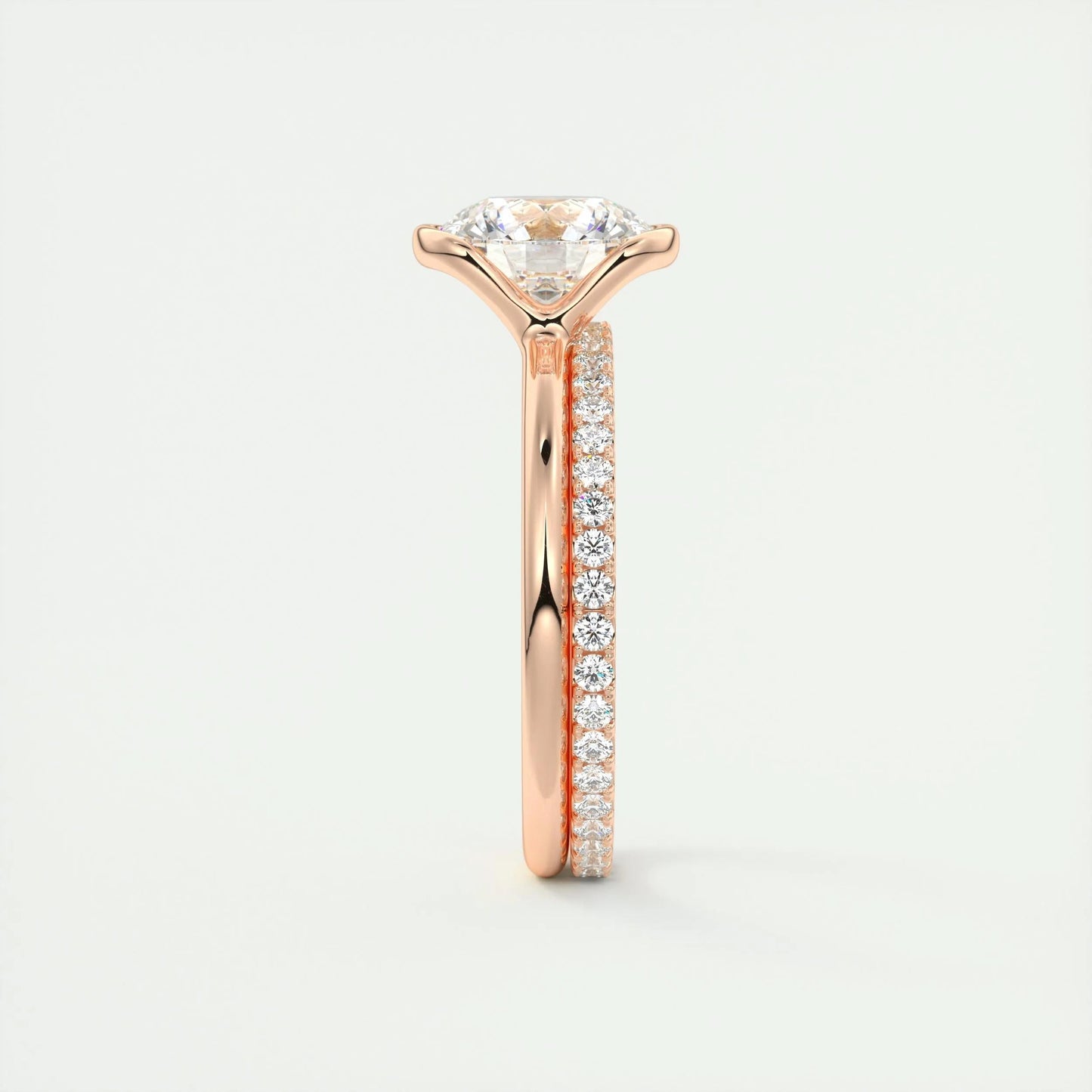 2.0 CT Round Cut Half Bezel Solitaire Moissanite Engagement Ring