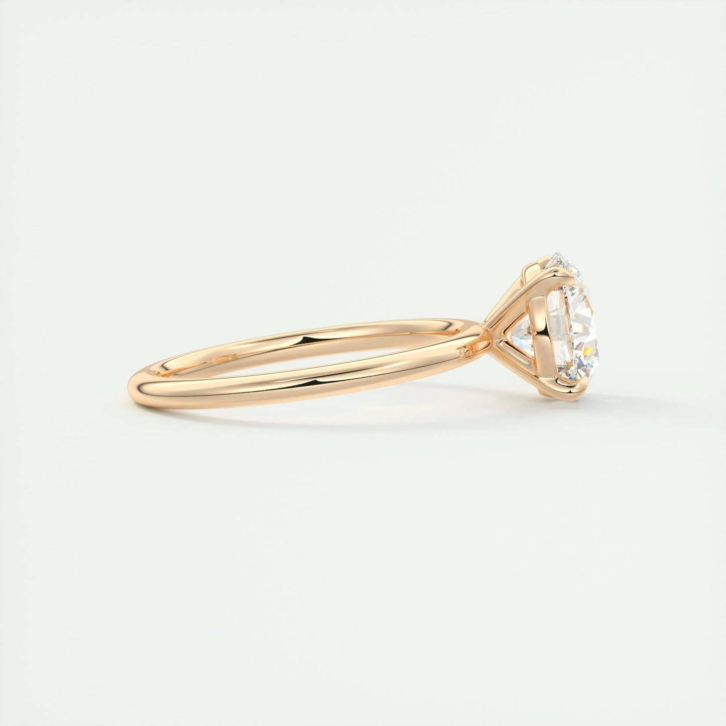 2.0 CT Round Cut Solitaire Moissanite Engagement Ring